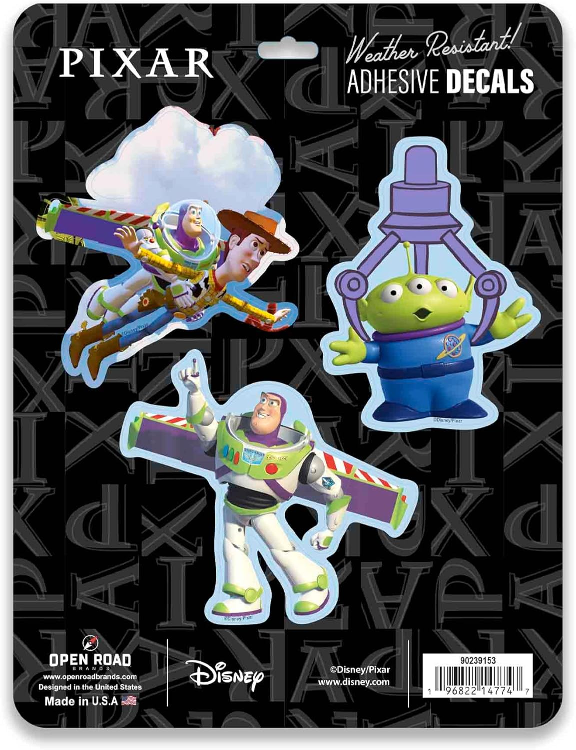 Disney Pixar Toy Story Character Adhesive Vinyl Decals - Fun Toy Story Stickers for Car or Truck, 1 Pack (3 Count)