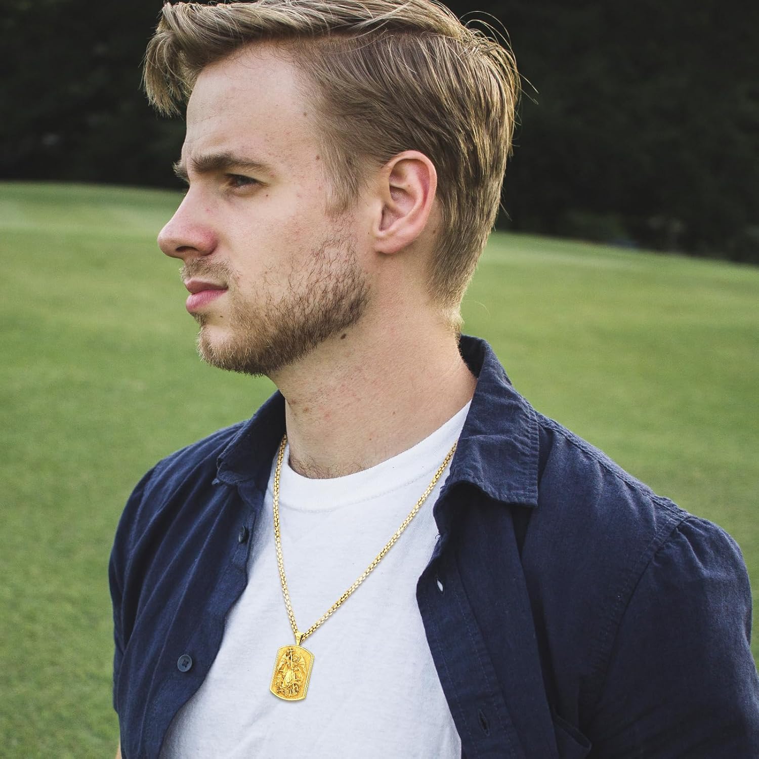 Eusense St Michael Necklace for Men Women Gold Sterling Silver 925 Saint Christopher Pendant Virgin Mary Miraculous Medalla de Praying Hand San Benito Benedict Jewelry - Image 8