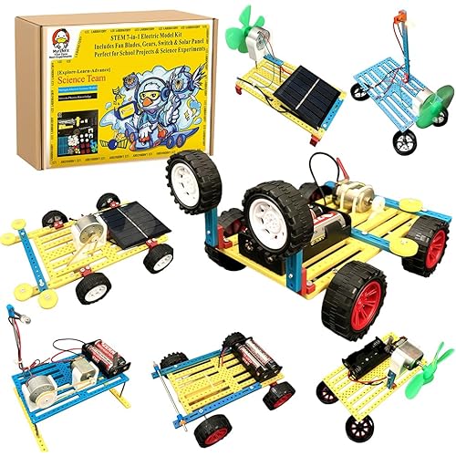 STEM Kits, STEM Toys for Kids Ages 8-14, 7-in-1 Solar Motor Science Kits for Kids, Engineering Building Kit, Solar Car Building Kit, Solar Fan Project, Gifts for Boys Girls 8 9 10 11 12 13 14 Year Old