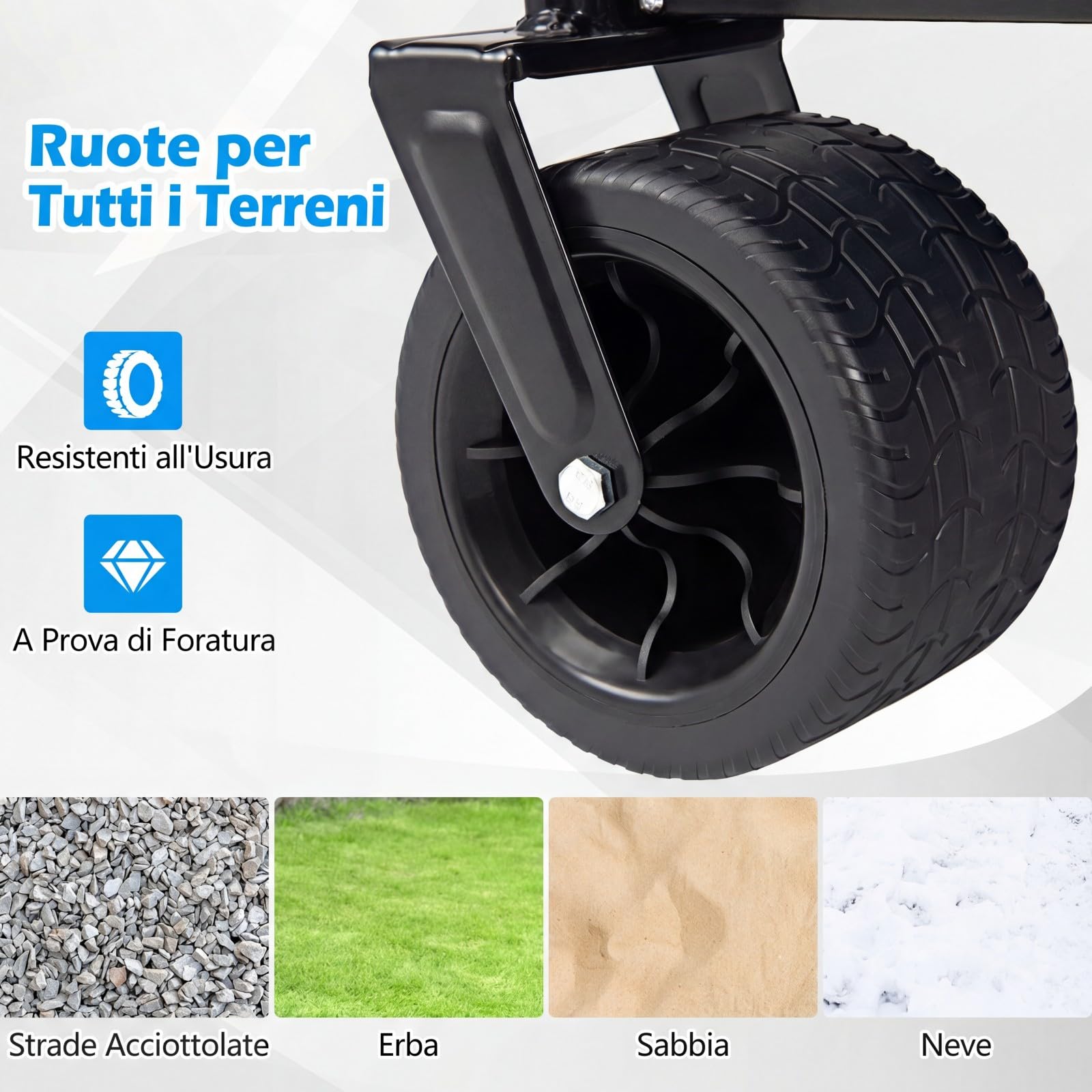 COSTWAY 2 in 1 Carrello Pieghevole con Panca, Carrello Trasportabile con Maniglia Regolabile, Cuscini Morbidi e Ruote, Carrello da Giardino in 600D Oxford, 80 kg, 85 L, per Campeggio e Spiaggia (Nero)
