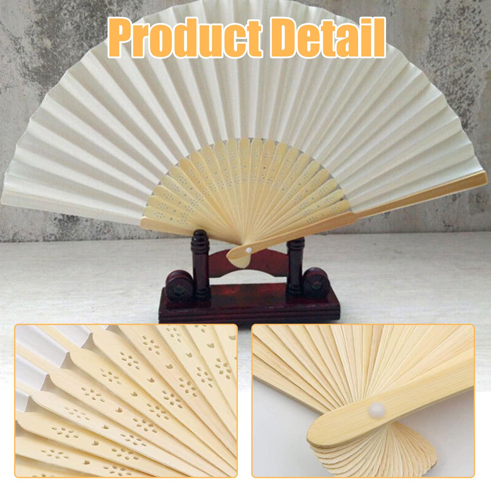 Éventails Pliants Chinois En Soie Et Bambou - Lot De 2, Avec Franges - Décoration Orientale, Pour Mariage, Fête, été