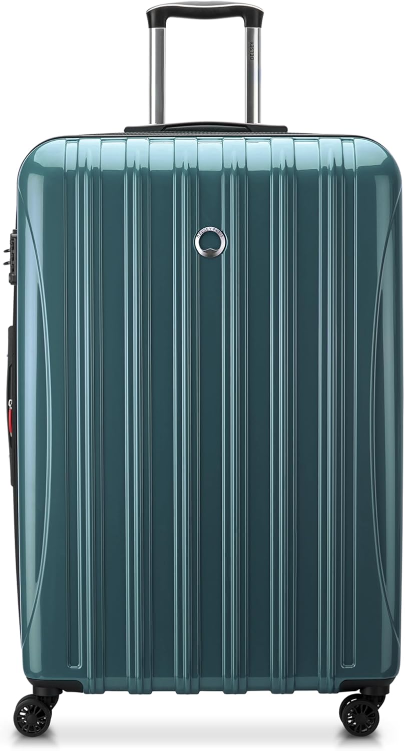 DELSEY PARIS Helium Aero Hardside Expandable Luggage with Spinner Wheels, Metallic Green, Checked-Large 28 Inch Checked-Large 28 Inch Metallic Green - Image 1 of 10