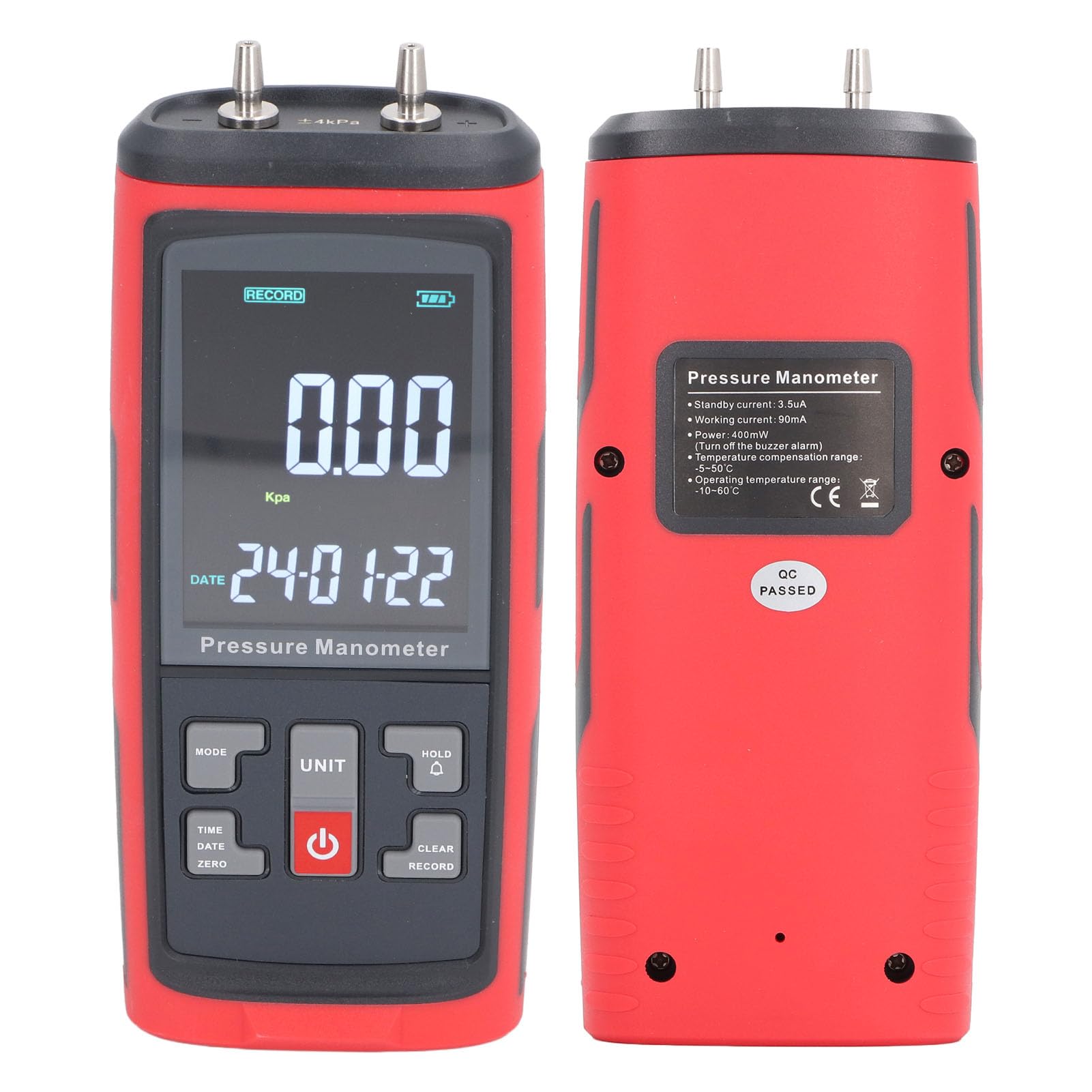 Socobeta Manómetro Diferencial Avanzado con Función de Almacenamiento para Pruebas de Laboratorio ±4KPa