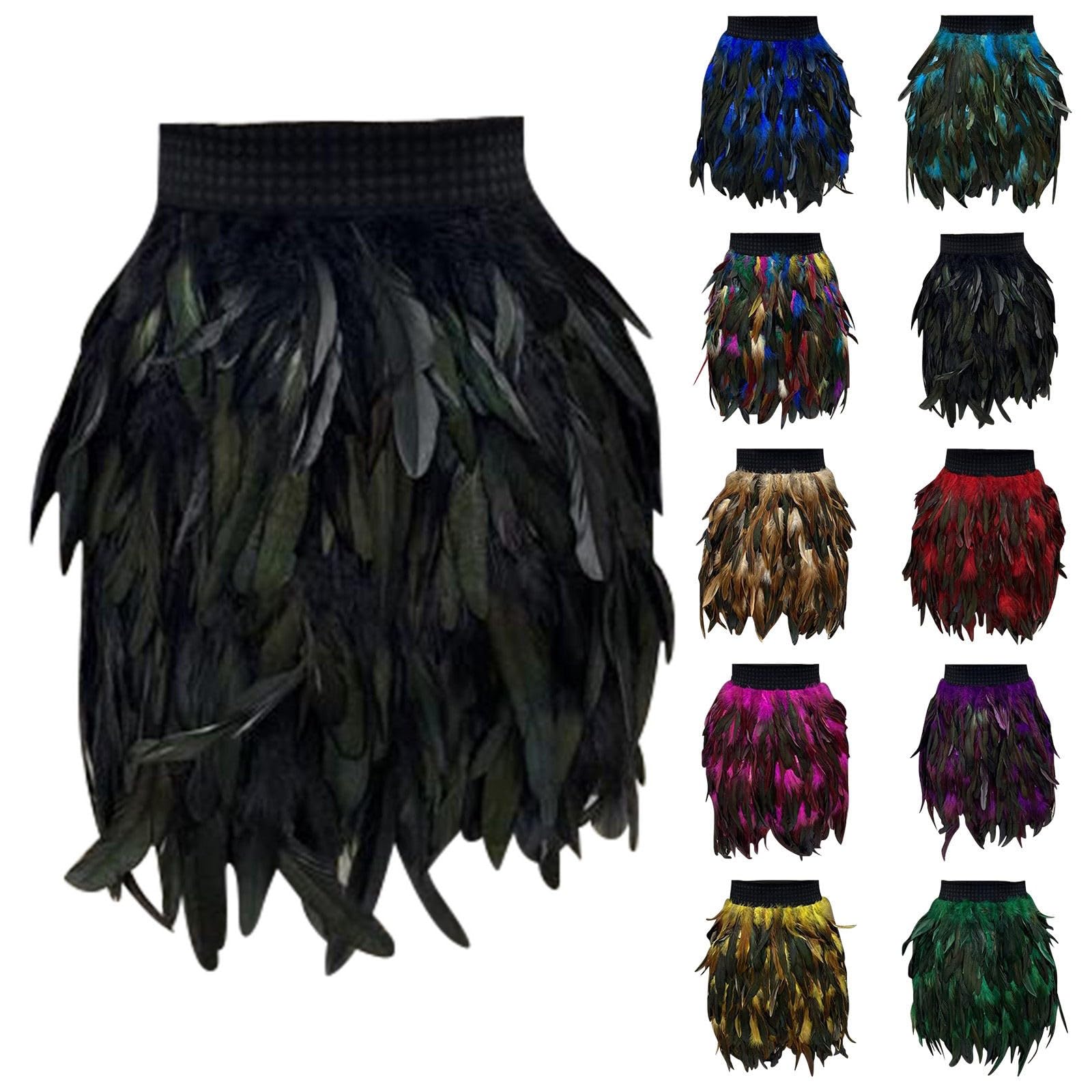 Jupe de performance en plumes pour femme - Noir