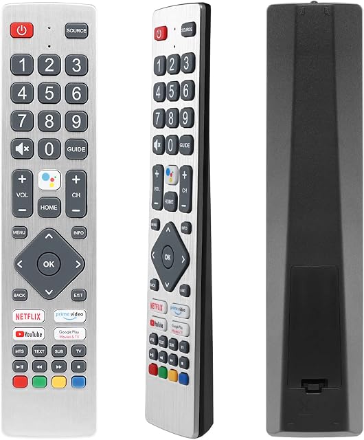 New Voice Remote Control SHWRMC0133 Replacement for Sharp Aquos UHD Smart TVs, YiBiChin SHW/RMC/0133 Smart Remote Control with Google Play, Prime Video, NETFLIX and YouTube Shortcut Buttons