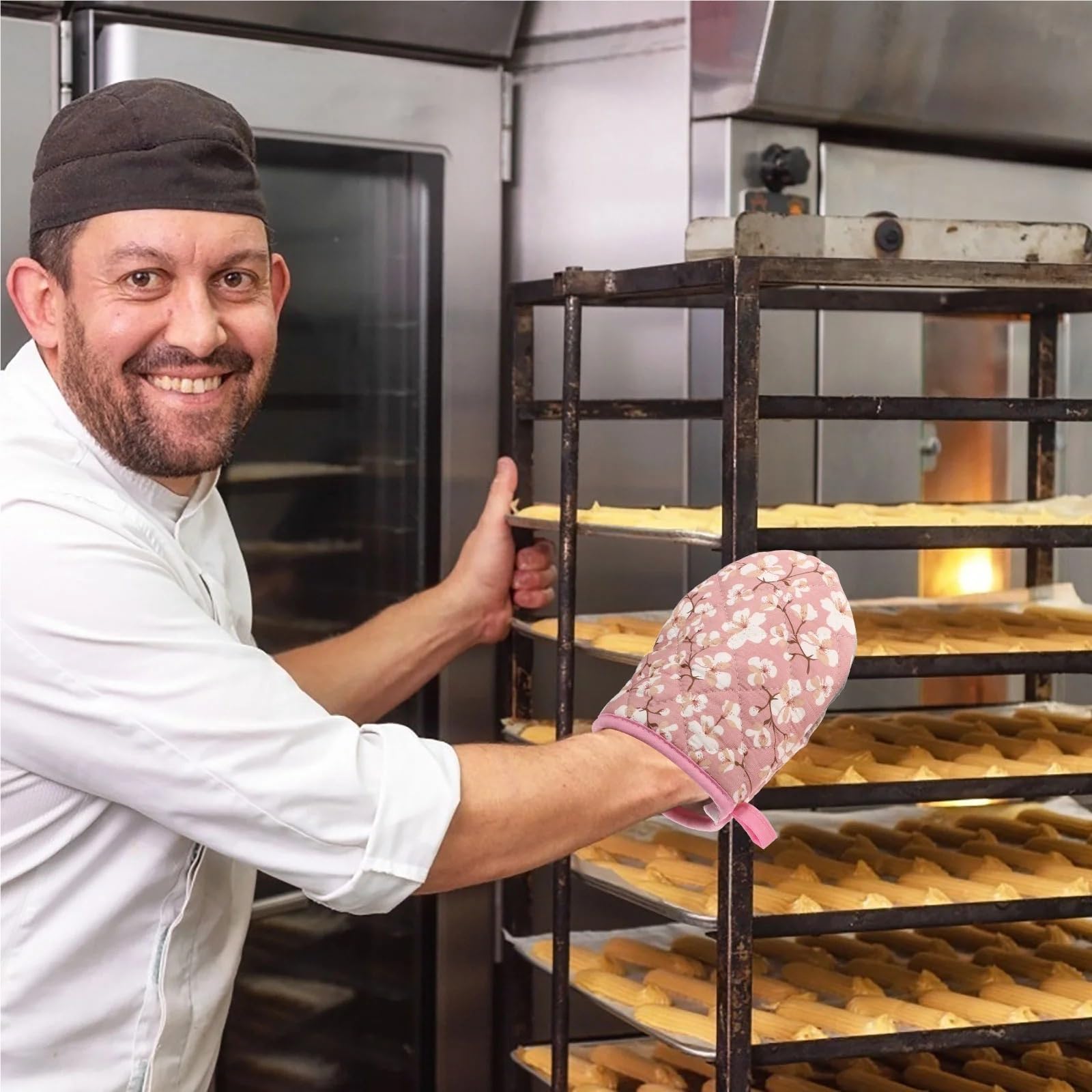 Gants de Cuisine Anti-Taches, 2 pièces, résistants à la Chaleur, pour la pâtisserie, la cheminée et Les grillades.
