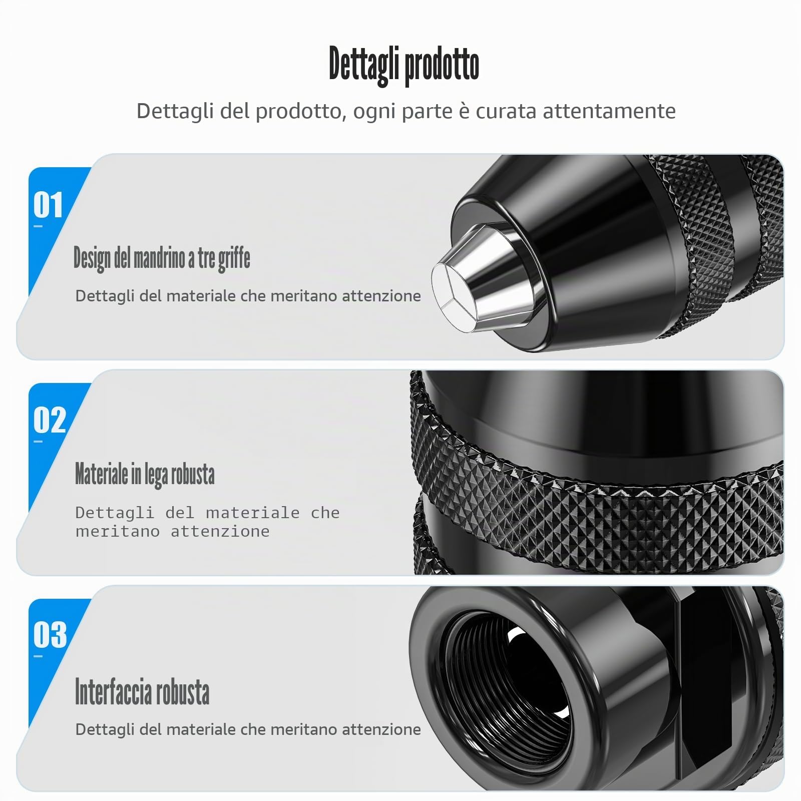 Ancable Mandrino a Sgancio Rapido per Dremel 4486 - Ricambio 1/32-1/8, Tre Punte - Accessori per Trapano Compatibili Con Modelli 4000, 3000, 300, 200, 100, 8200 (2 Pezzi)