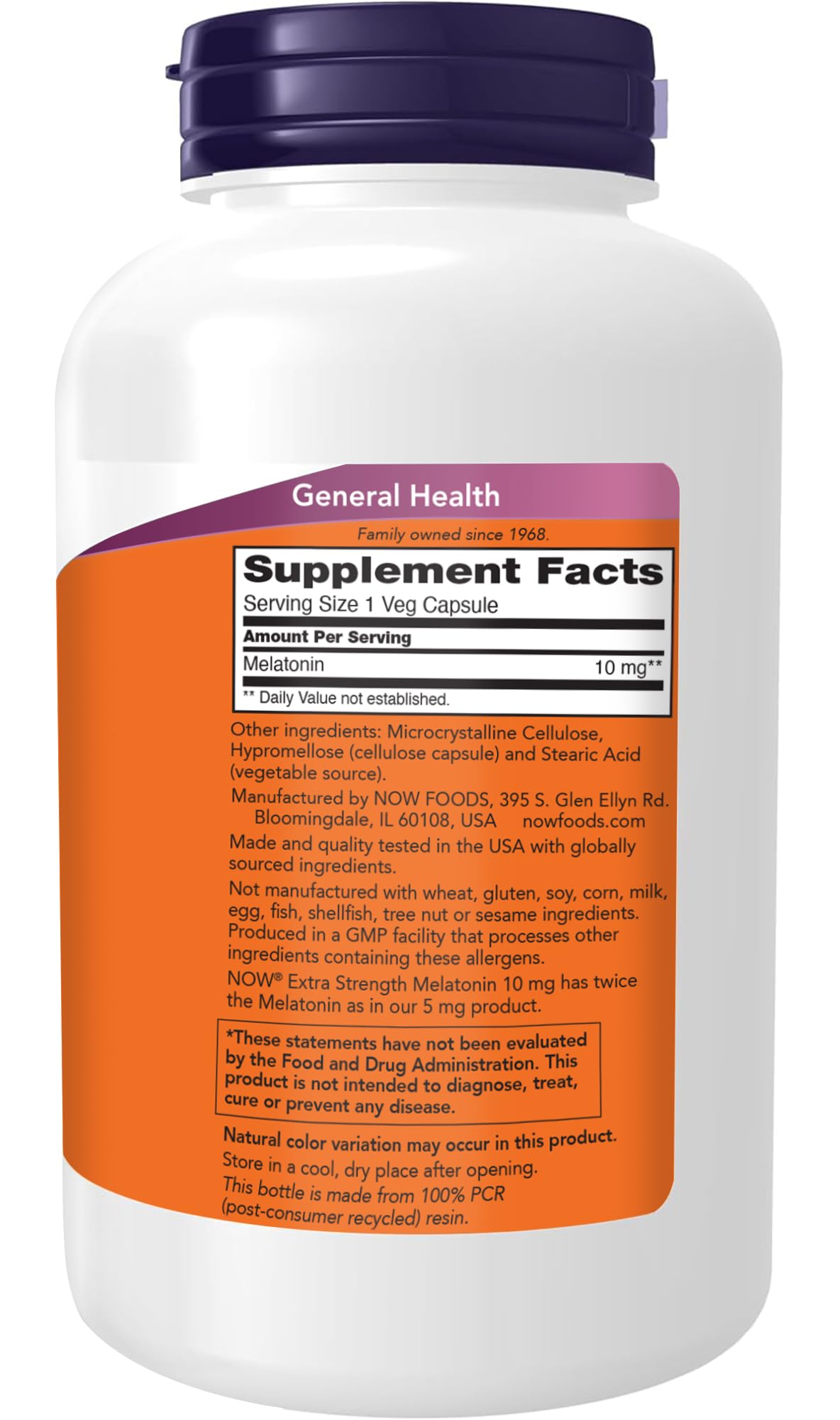 Now Supplements, Melatonin, Extra Strength 10 mg, 200 Veg Capsules — Amazon image 2