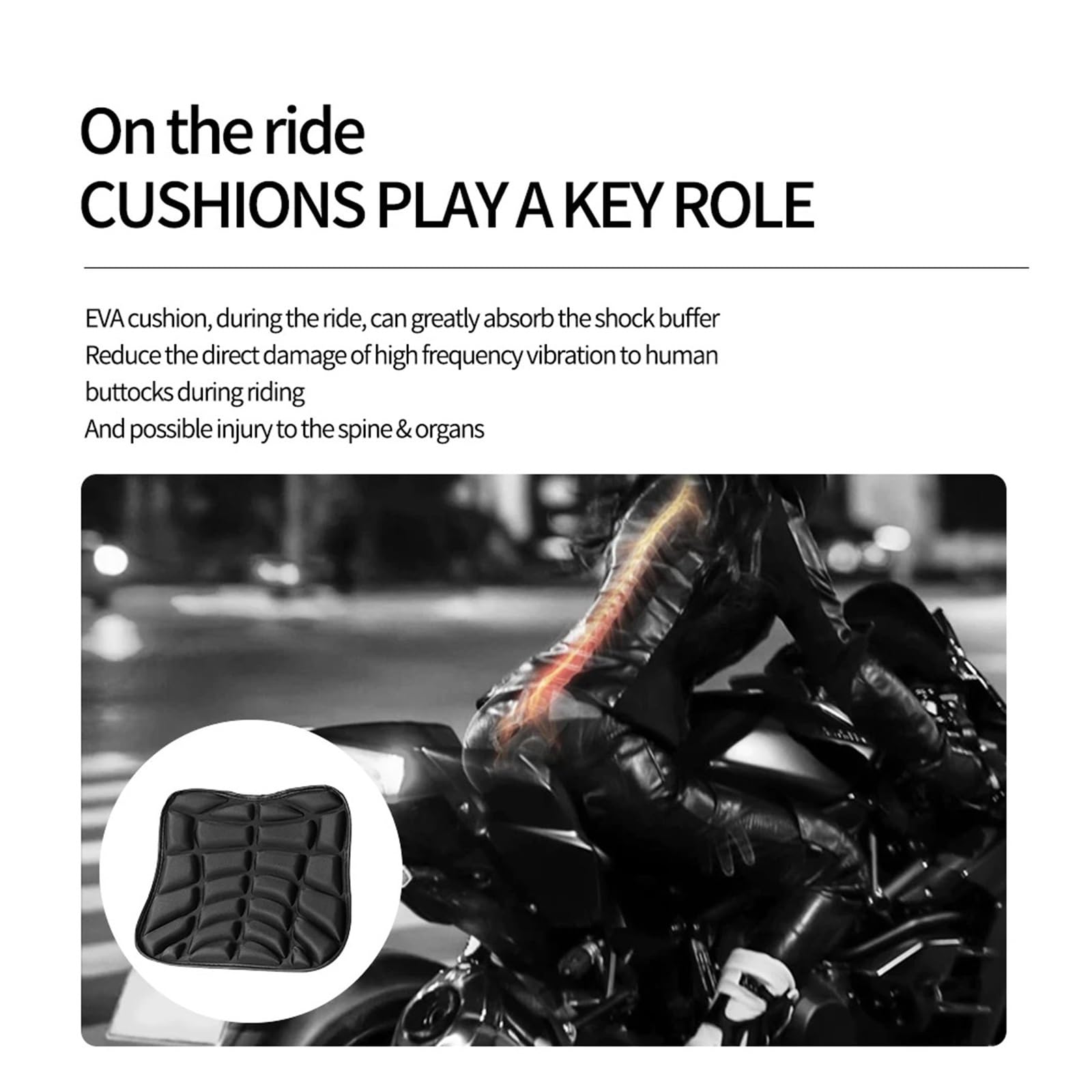 Coprisella Cuscino Coprisedile Per Moto Ammortizzante Traspirante