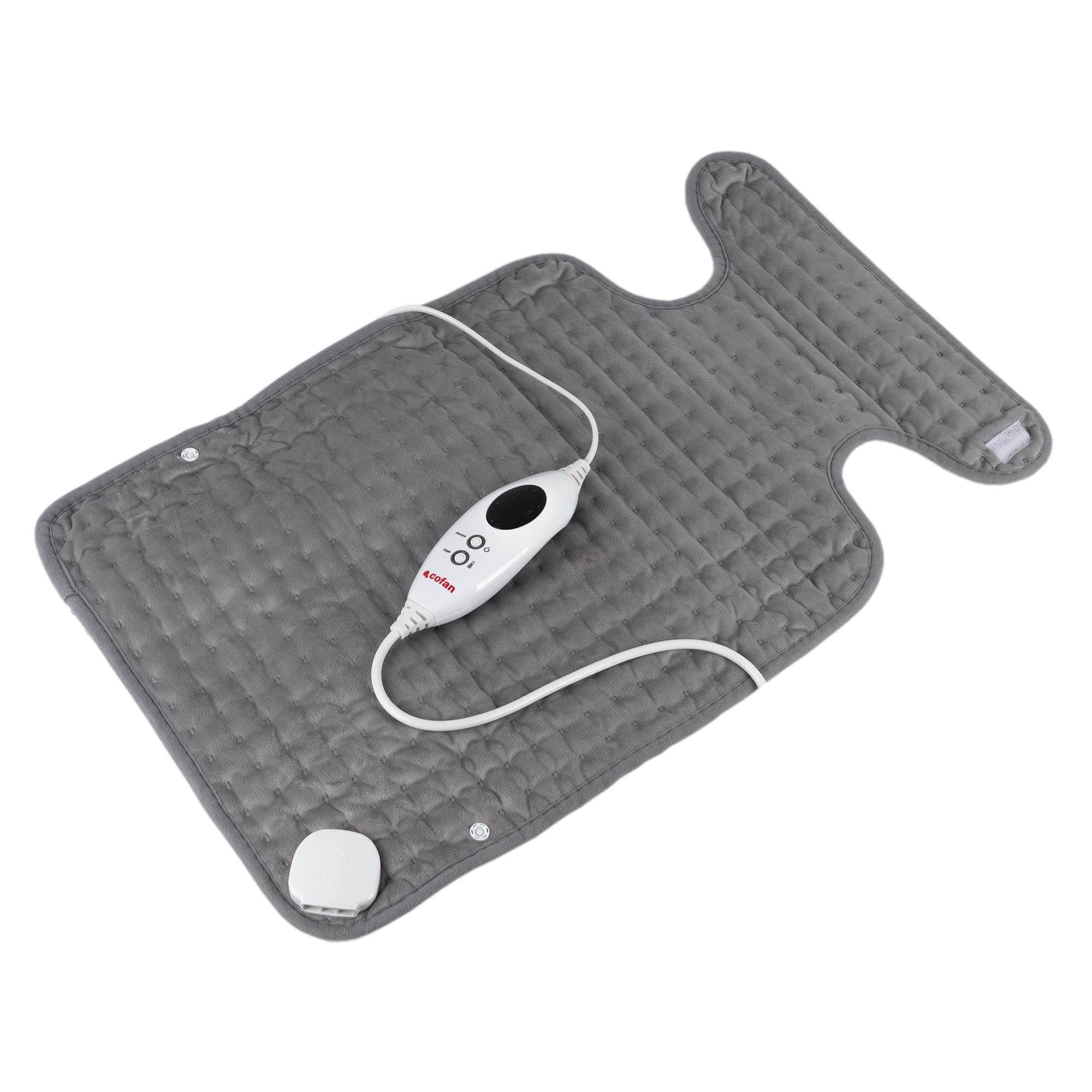 Cofan Cuscino termico elettrico per cervicale | Dimensioni: 65 x 38 cm | Colore: grigio | Allevia i dolori cervicali
