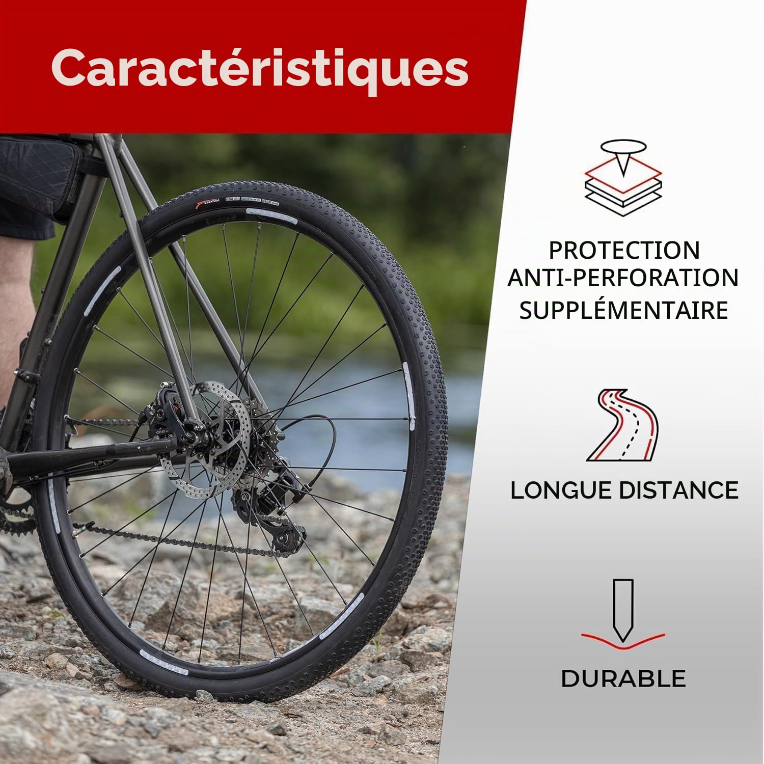 Fincci Gravel Pneus 700 x 38c avec Protection Anti Crevaison 1mm - Paire Pliable Tire 28 x 1.5 Pouces 30 TPI pour Tournée & Électrique & Route & Hybrid & VTT Velos