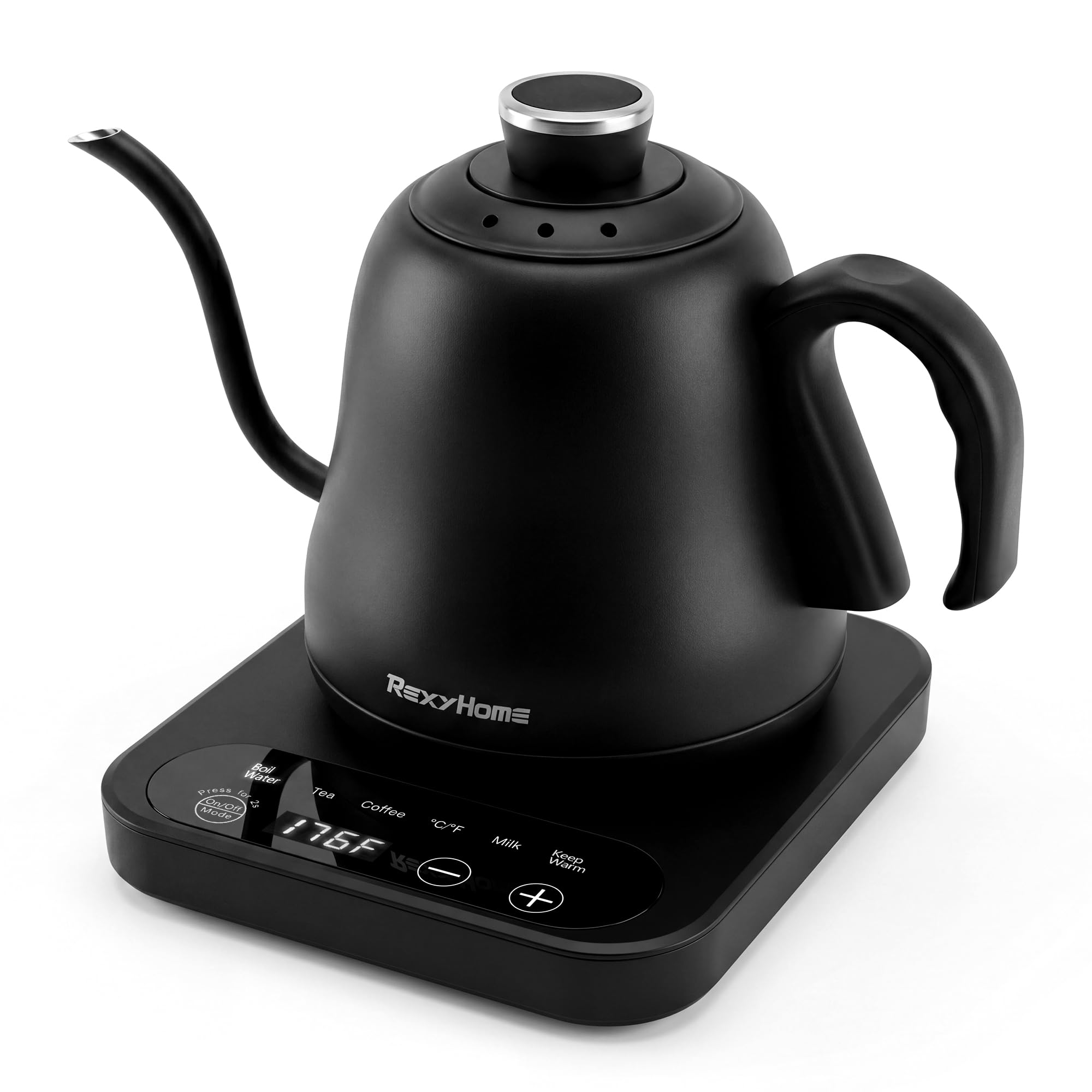 Photo 1 of REXYHOME Electric Gooseneck Kettle, 316L Stainless Steel, 1000W, Matte Black