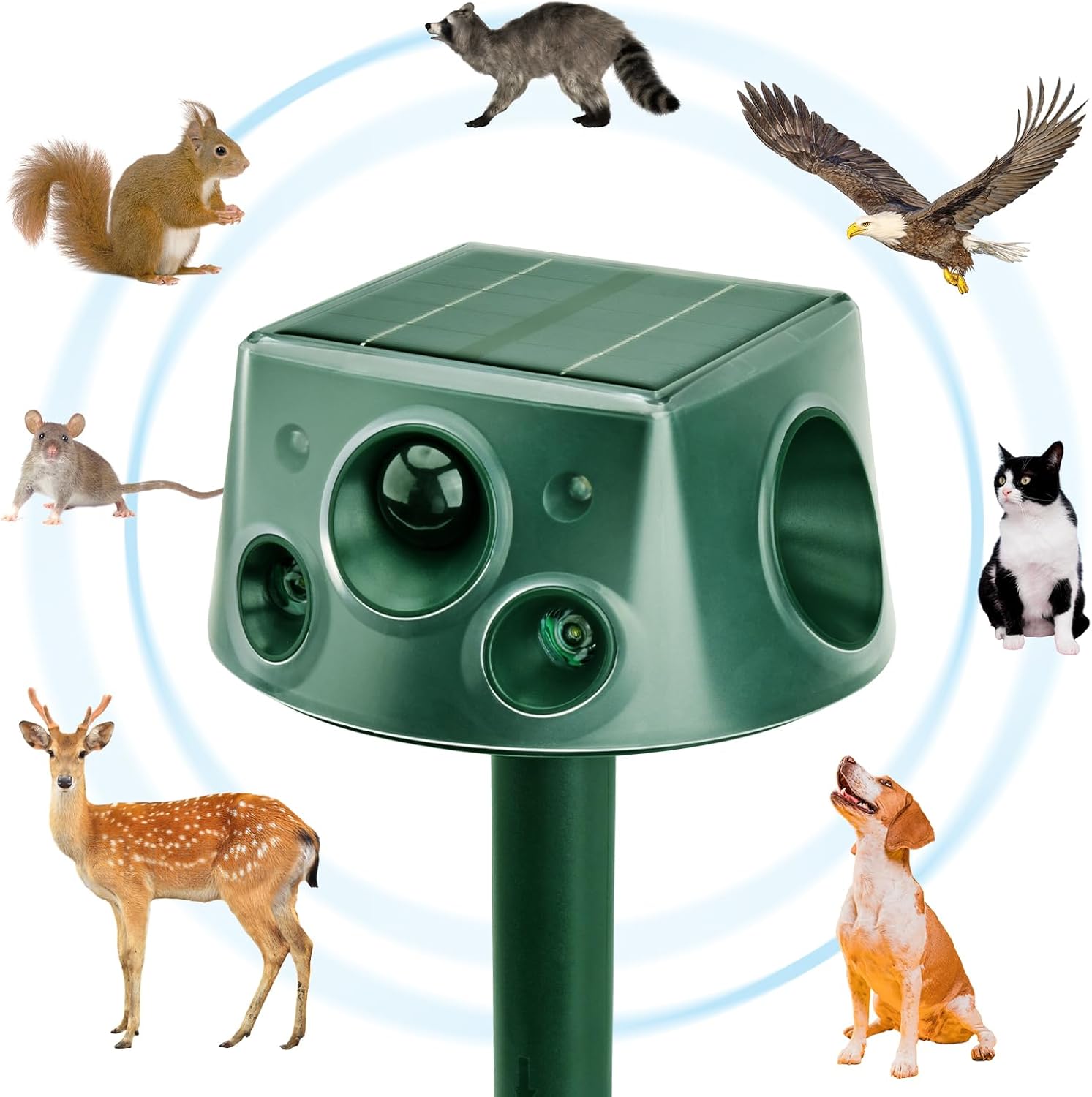 Animal Repellent Ultrasonic, Expanded Detection Range Solar