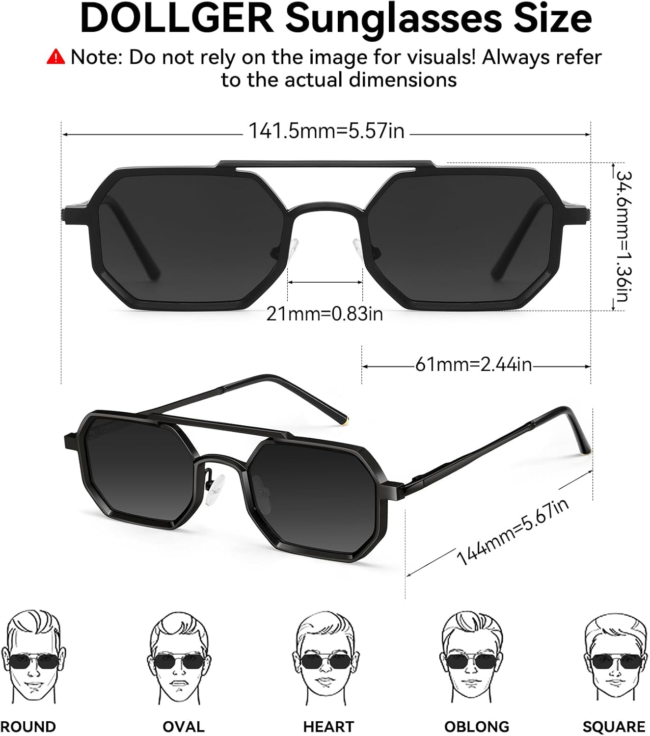 Dollger Men Square Aviator Sunglasses Metal Frame stylish Narrow Geometric Designer steam Style UV Protection for Festival cool Club Fashion（Black+glod green）