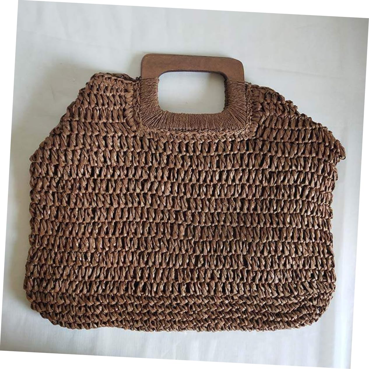 Beavorty Bolso de playa bolsos de vacaciones Mujeres de bolsos de bolsa de verano bolsos de verano de bolso de bolso tejido de moda bolsa de playa de verano para mujer Beige
