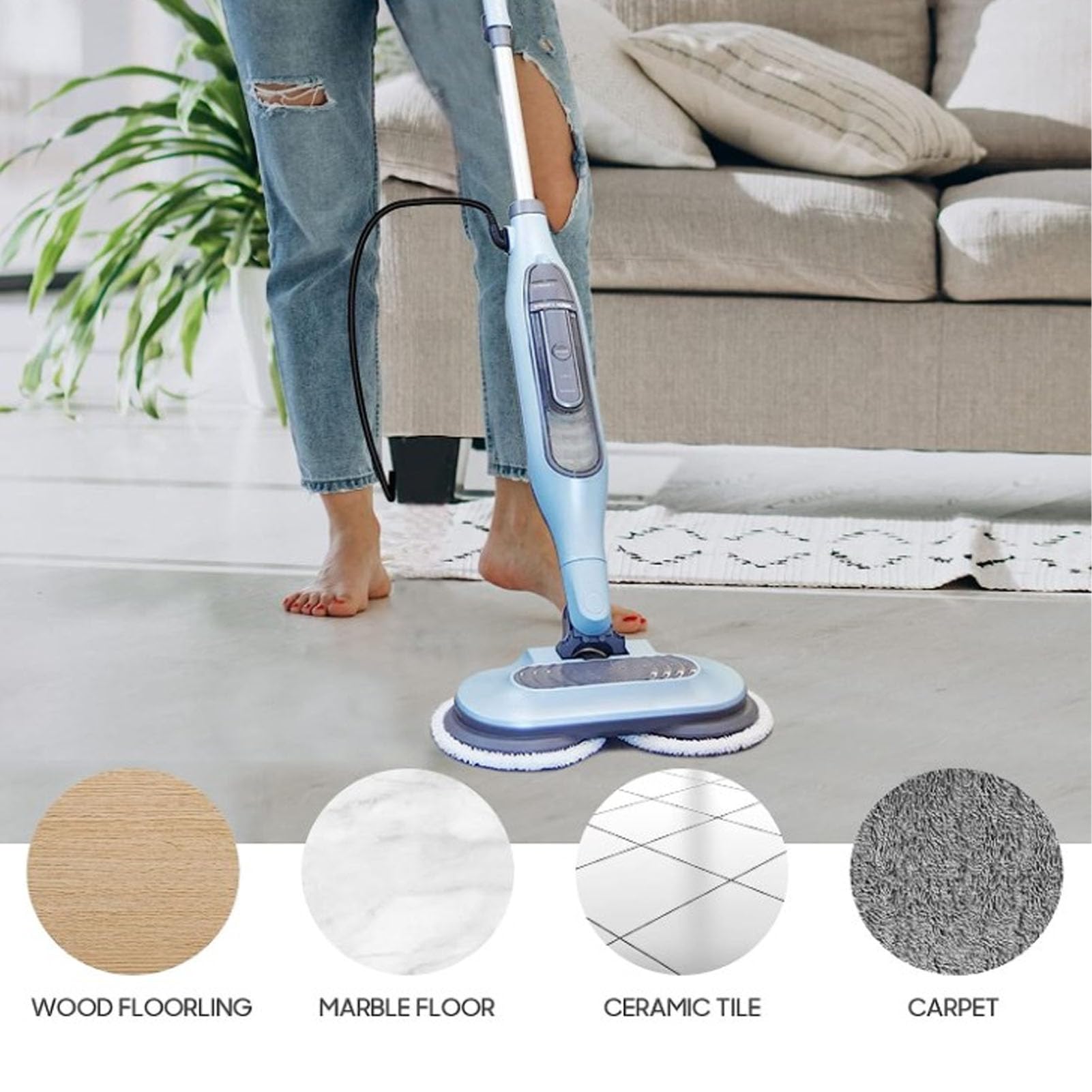 6 Pezzi di Ricambio a Vapore 6 Pezzi di Ricambio per Mop a Vapore per Mop a Vapore per S7000 S7001 T2 T21 U6002 Serie Steam Scrub all in One Steam Floor Mop Pastiglie di