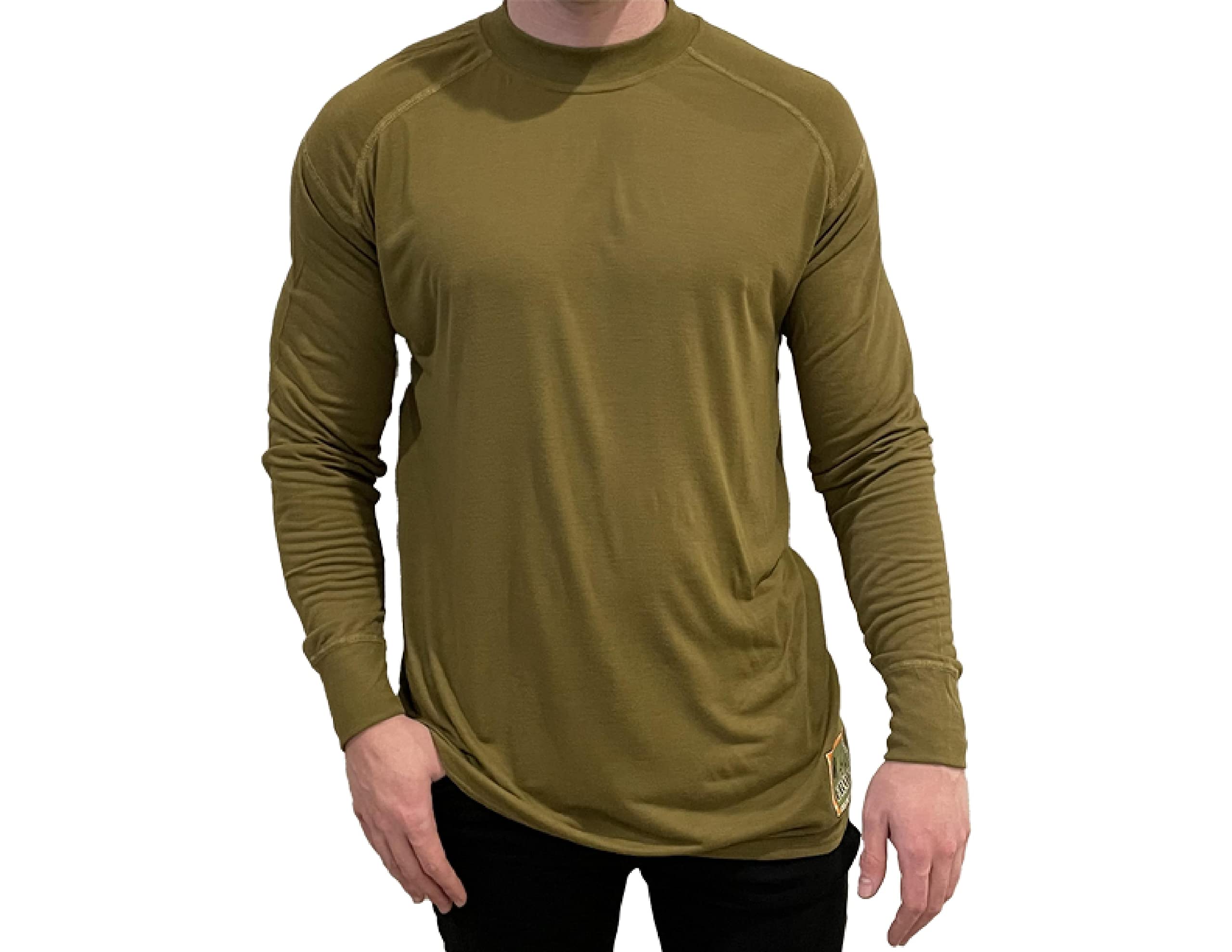Tactical Warehouse Men’s Military XGO Frog Silk Weight Base Layer Thermal Top Long Sleeve Shirt– One Size Fits Most, Green