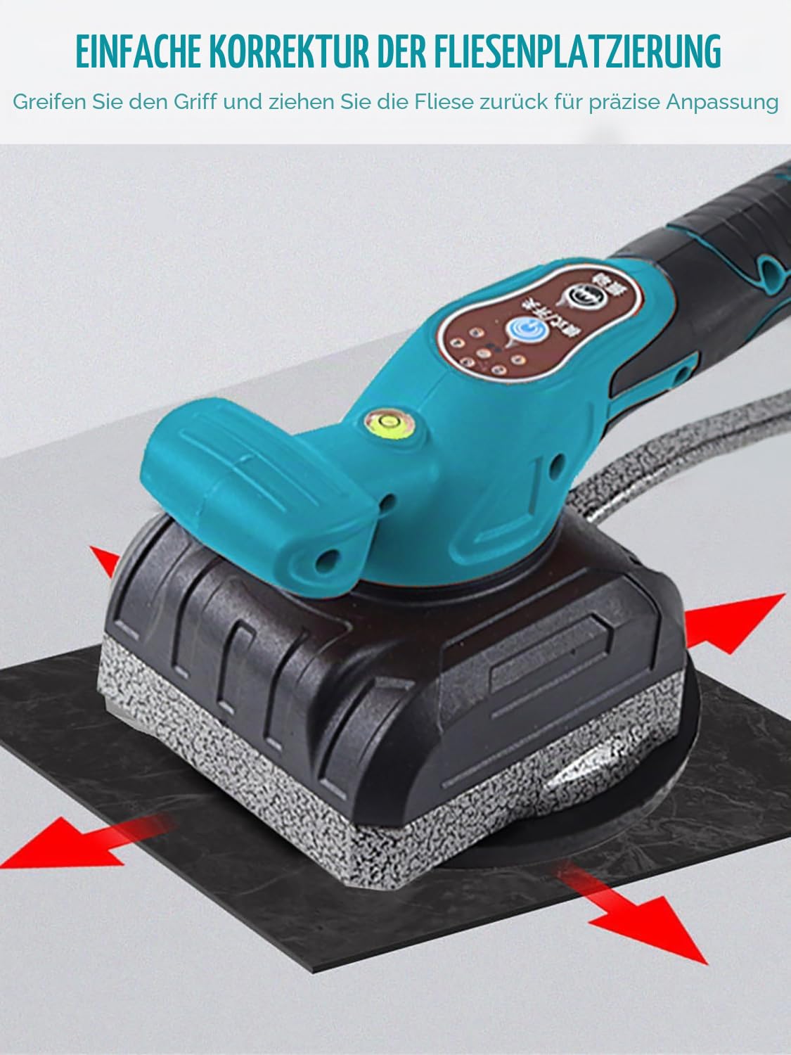 Akku Fliesenrüttler - Wiederaufladbare Fliesenleger Vibrationsgerät mit 16cm Saugnapf für Makita 21V, Professionelles Fliesenverlegemaschine Fliesenlegerwerkzeuge für 0,6-1.2m Fliesen(ohne Akkus)