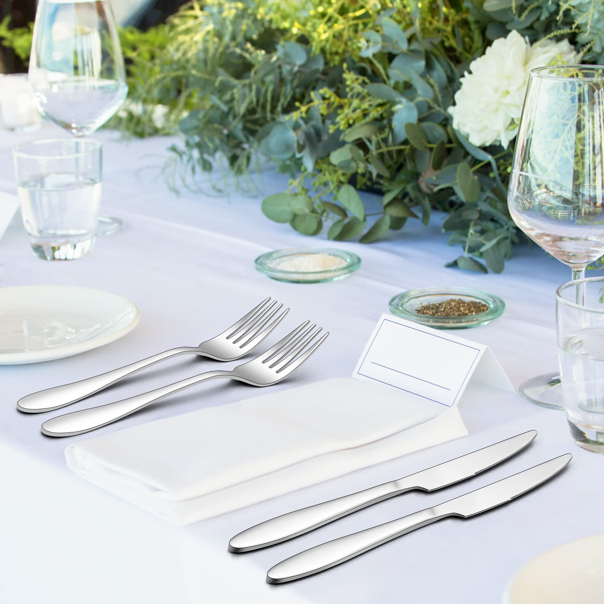 Herogo Set di posate da bistecca, 12 pezzi, coltello da bistecca e forchetta da bistecca per 6 persone, elegante set di coltelli da tavola per casa, feste, ristorante