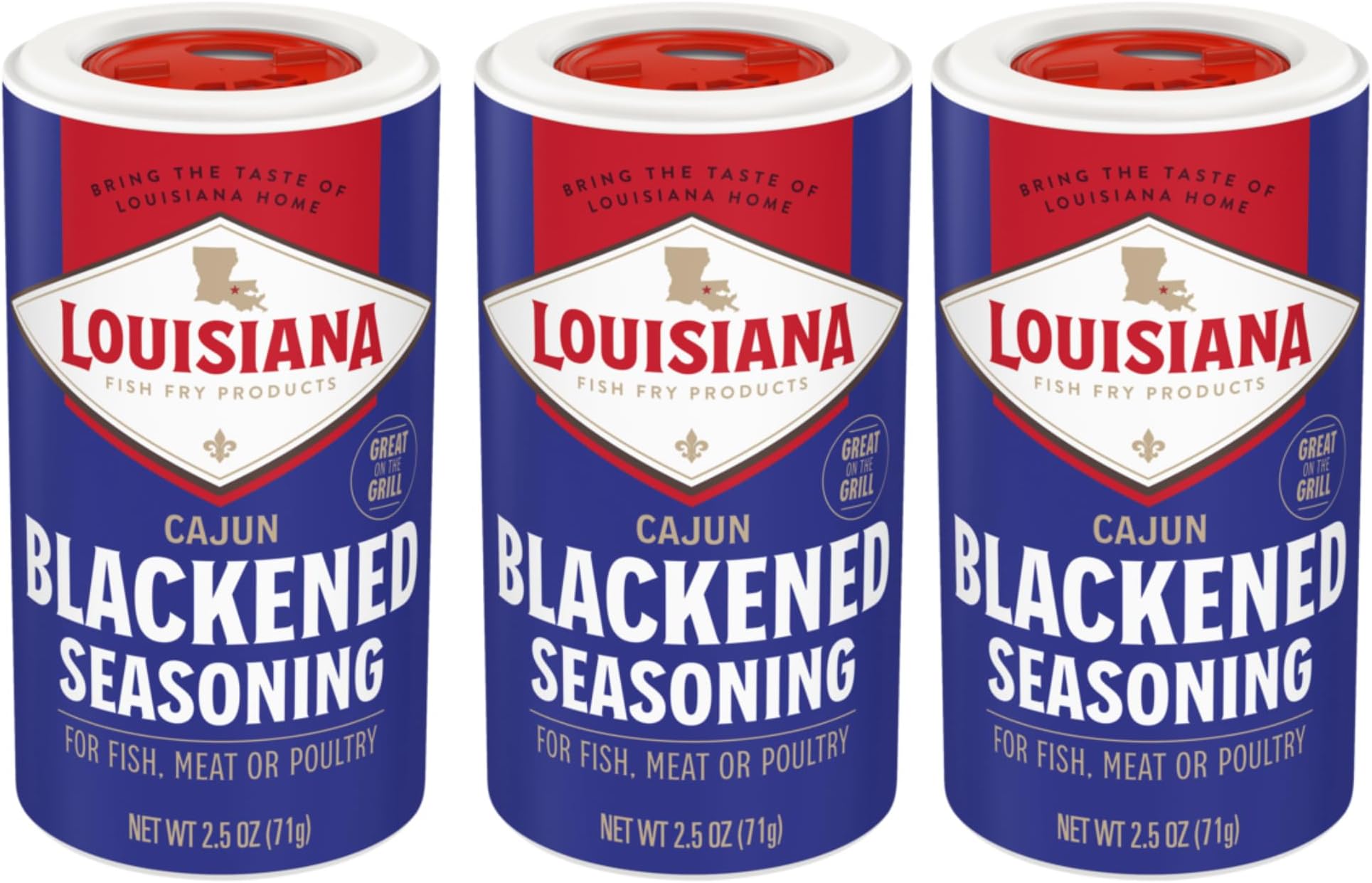 Louisiana Fish Fry Cajun Blackened Seasoning, 2.5 Ounce - 3 per case.