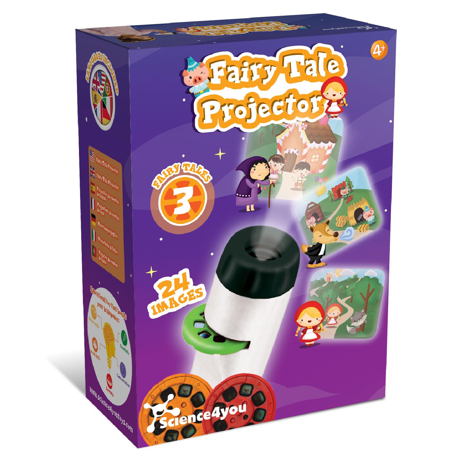 Science4you Story Torch Projector for Kids With 3 Classical Fairy Tales