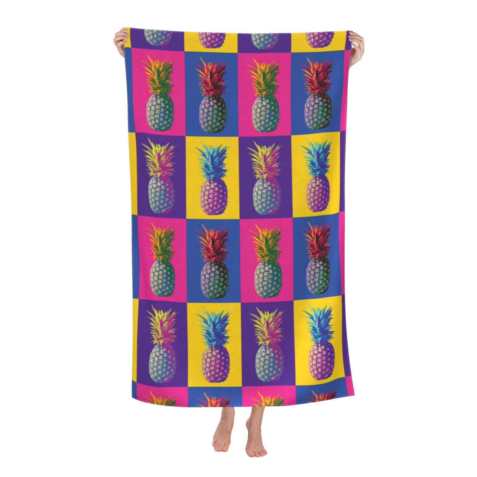 Cbaaghh Colorful Pineapple Pattern Print Adult Beach Towels,Beach & Pool Towel,Beach Towels,Towels For Camping