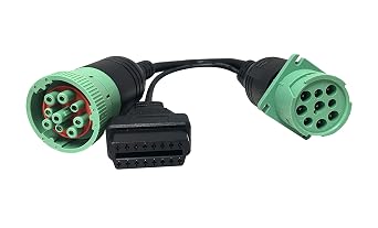 MasTrack - Green 9 Pin Male to OBD 2 and Green 9 Pin Female High Speed Extension Splitter Y-Cable