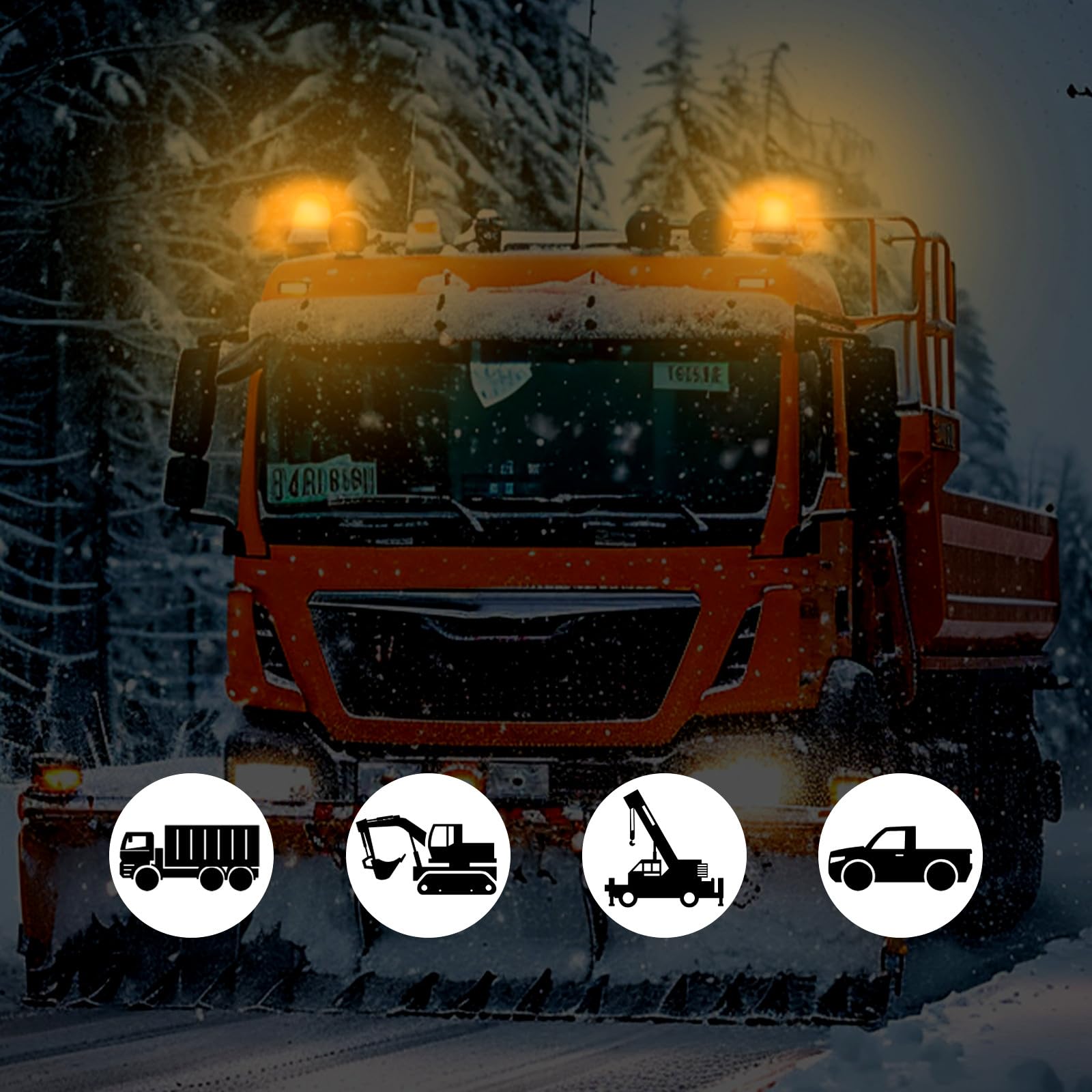 Faros LED giratorios, color naranja con 40 LED, luz estroboscópica de emergencia 3 modos de iluminación impermeable para camión, tractor, ambulancia, 12 V/24 V