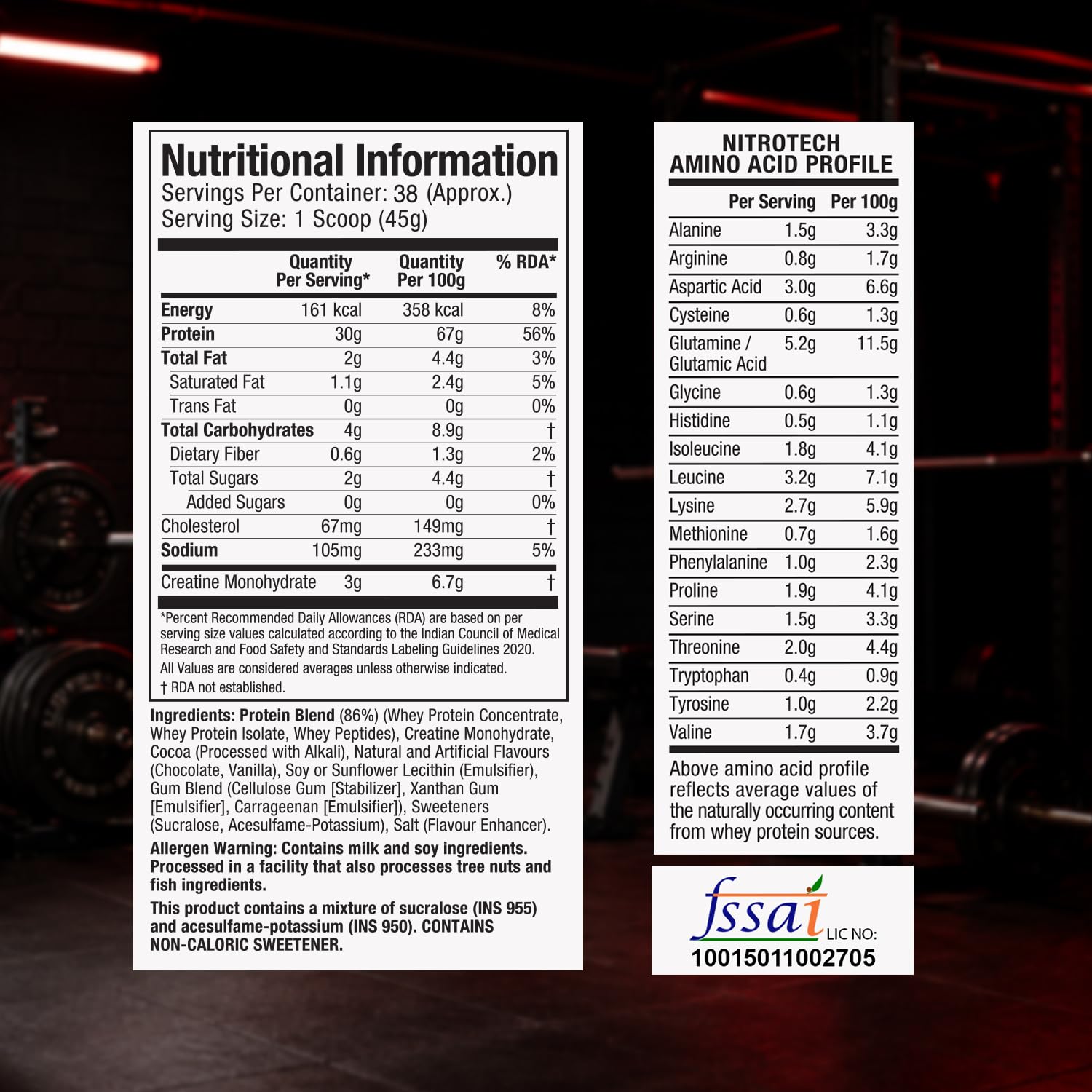 MuscleTech Nitro-Tech Whey Protein, 1.72kg (3.8lbs), Milk Chocolate, 30g Protein, 3g creatine monohydrate, 6.7g BCAA, ultimate muscle building formula, increase strength & performance — Amazon image 6