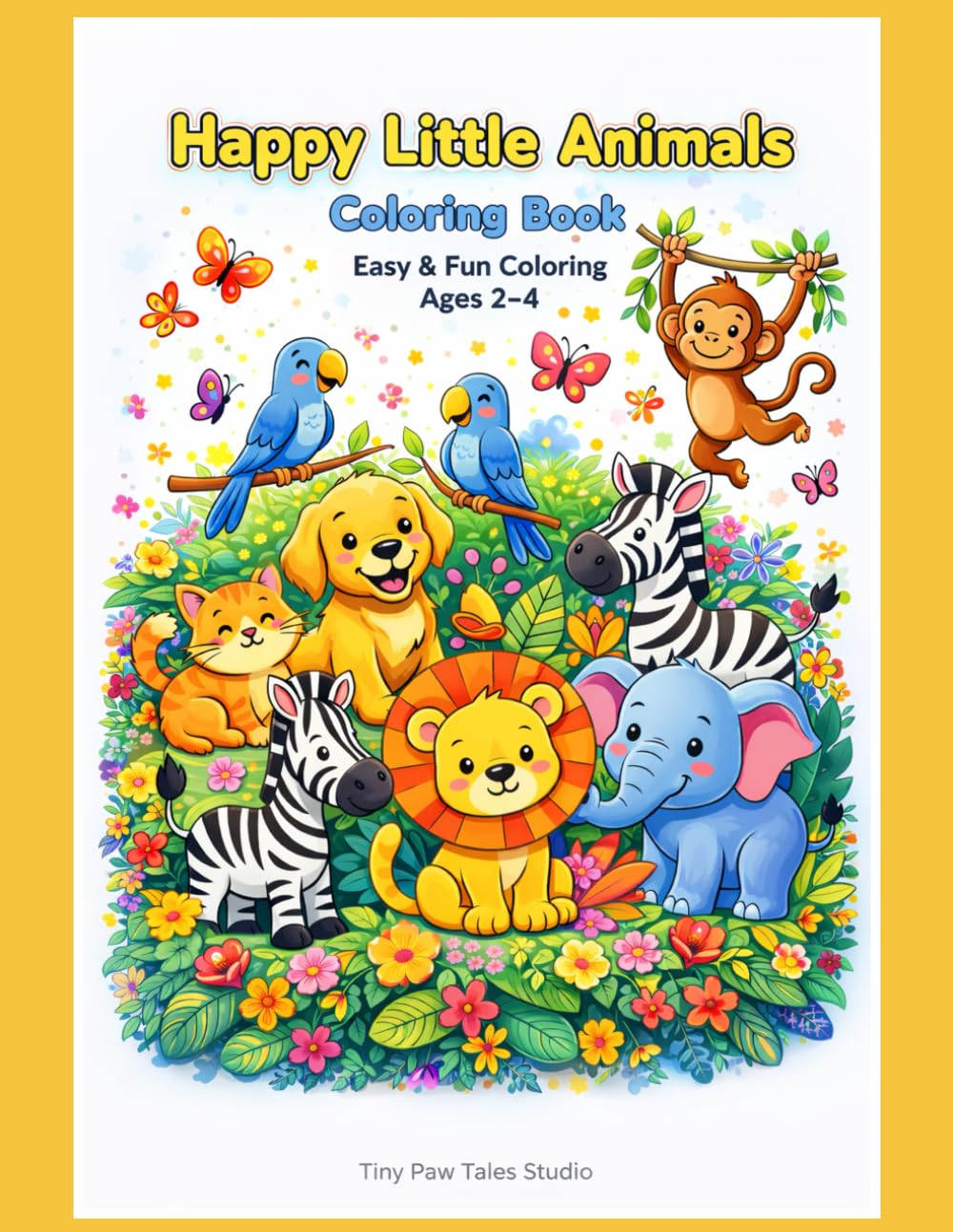 Happy Little Animals Coloring Book for Toddlers Ages 2–4 – Easy & Fun Coloring