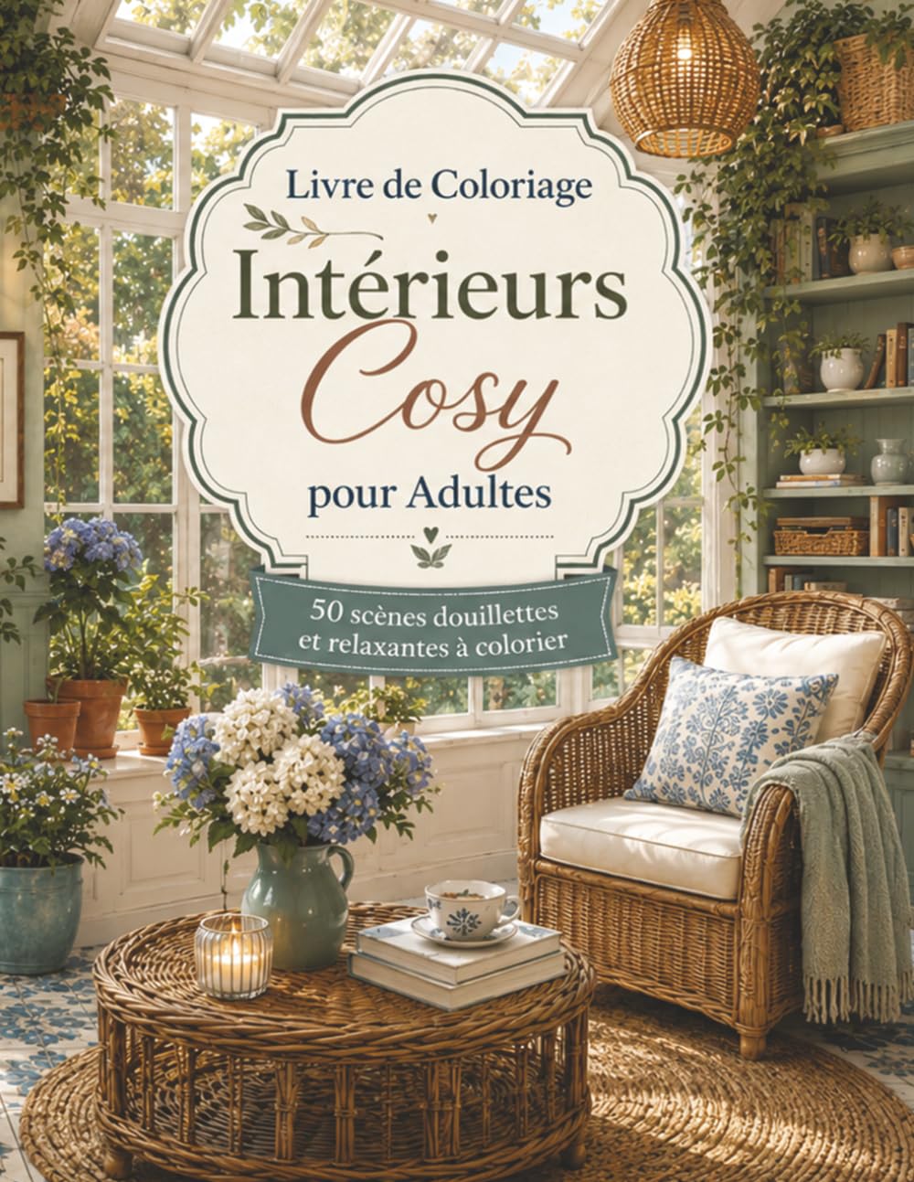 Livre de Coloriage Intérieurs Cosy pour Adultes: Illustrations détaillées de décoration intérieure, pièces douillettes, bibliothèques, chambres, bougies et plantes pour se détendre
