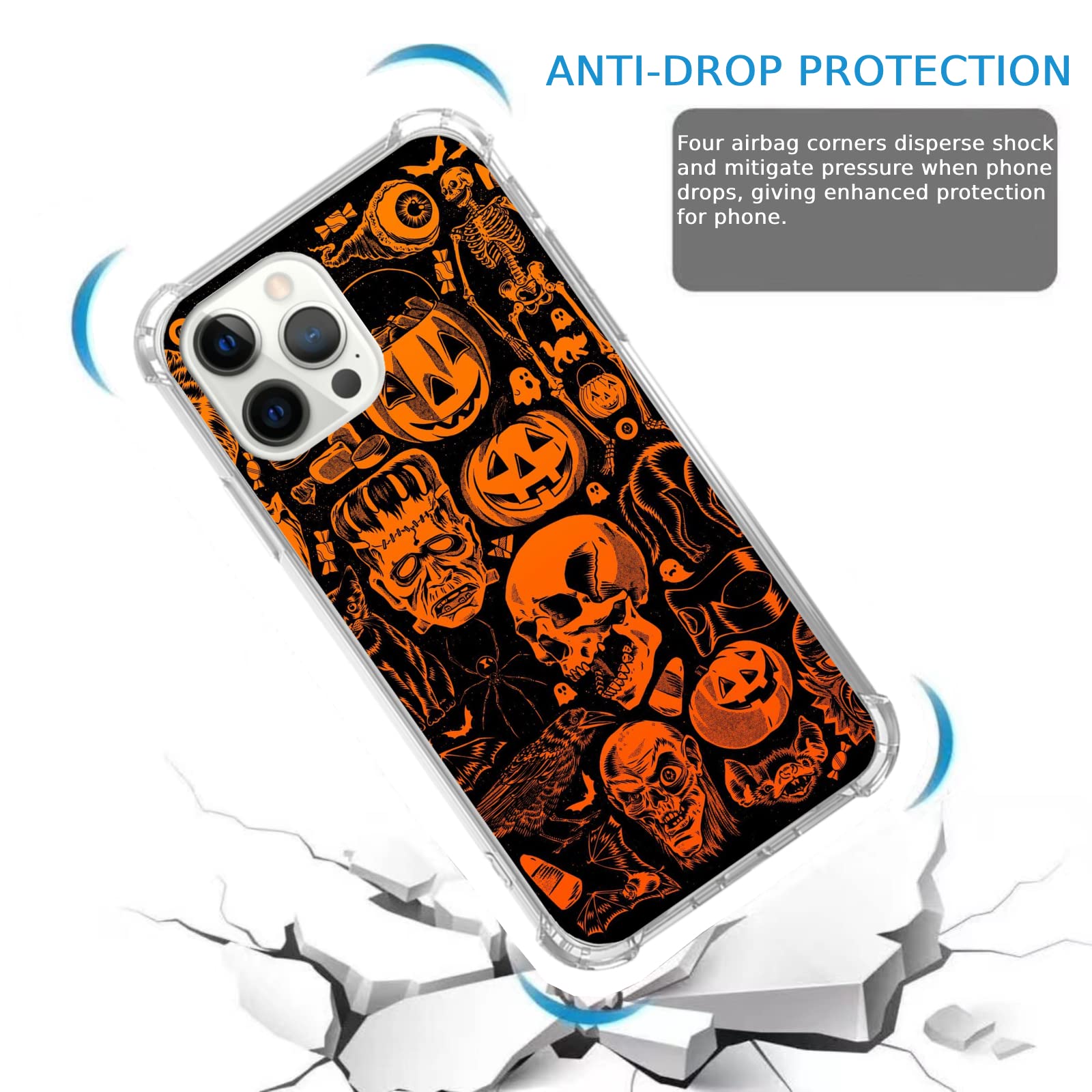 Witchy Halloween Hülle Für IPhone 15 Pro Max – Grusel-Skelett & Kürbis Design – TPU, Stylisch & Schützend