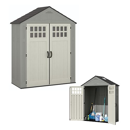 Suncast Everett 6x3 ft Vertical Storage Shed - Resin Plastic