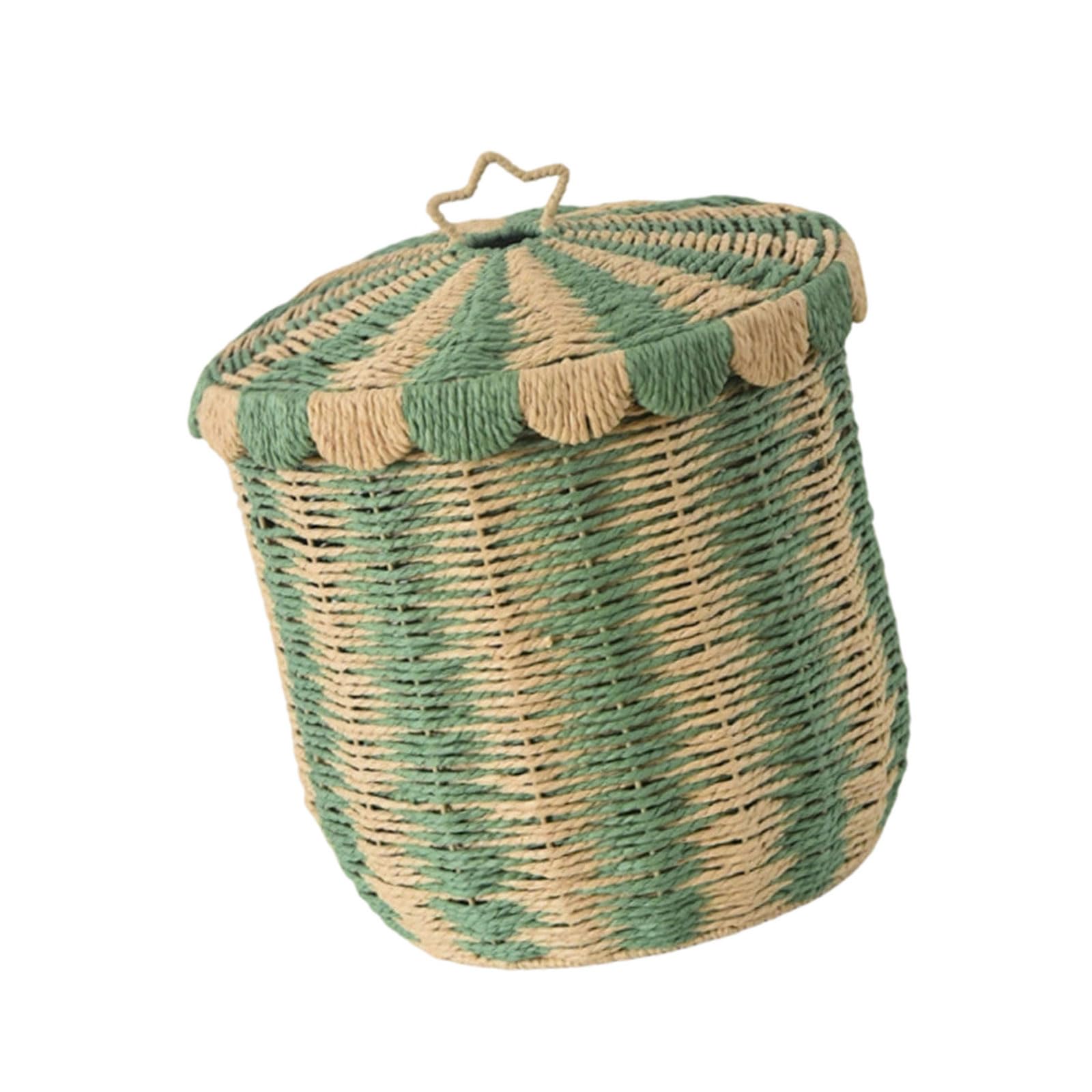 Ventilated Paper Cord Storage Bin with Lid Multifunctional Household Basket Perfect for Organizing Various Items User Friendly Laundry Organizers