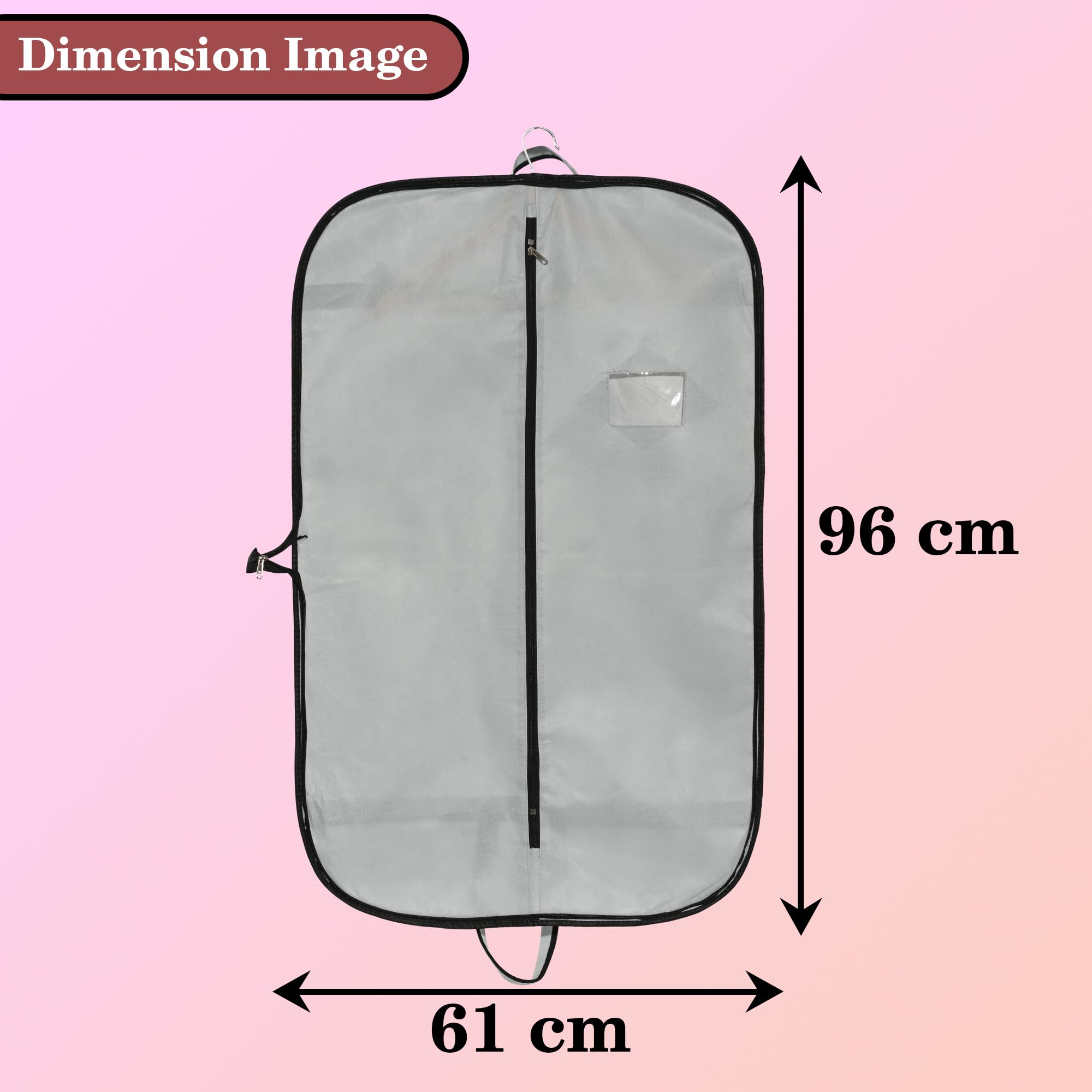 Kuber Industries Paquete de 6 fundas para blazer | Fundas de traje con cremallera para mujeres y hombres | Bolsa de abrigo a prueba de polvo para ropa, chaqueta | Funda plegable lisa | Gris