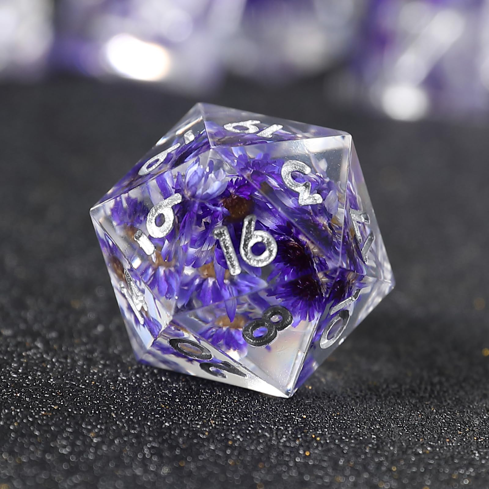 Flower DND Dice Set 7pcs D4 D6 D8 D10 D12 D20 D% Polyhedral Handmade Resin D&D Dice for Dungeons and Dragons Pathfinder Roll Playing Table Games RPG MTG with Gift Box - Image 2