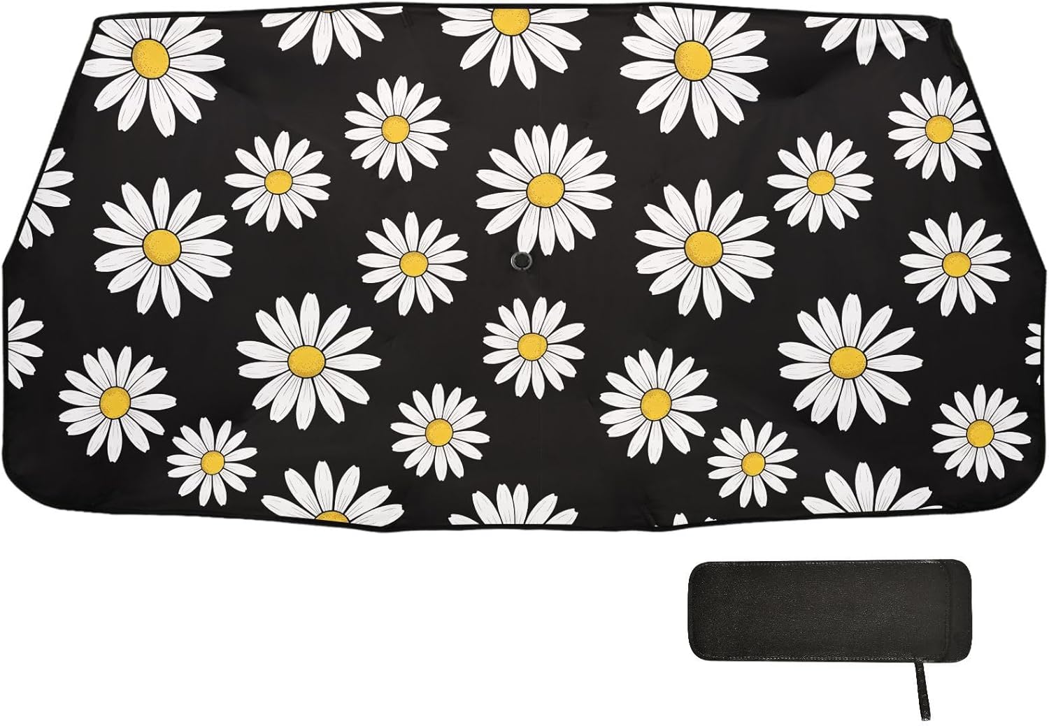 Windshield Sun Shade Auto Rose Gold Black Glitter Sun Visor Bling Sunshades Foldable Umbrella Reflective Interior Protector Automotive Protection Fit Sedan SUV Car, 47.2x58 in