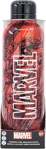 Miniatura 3 de Marvel - Botella de agua reutilizable con doble aislamiento de acero inoxidable de 17.4 fl oz