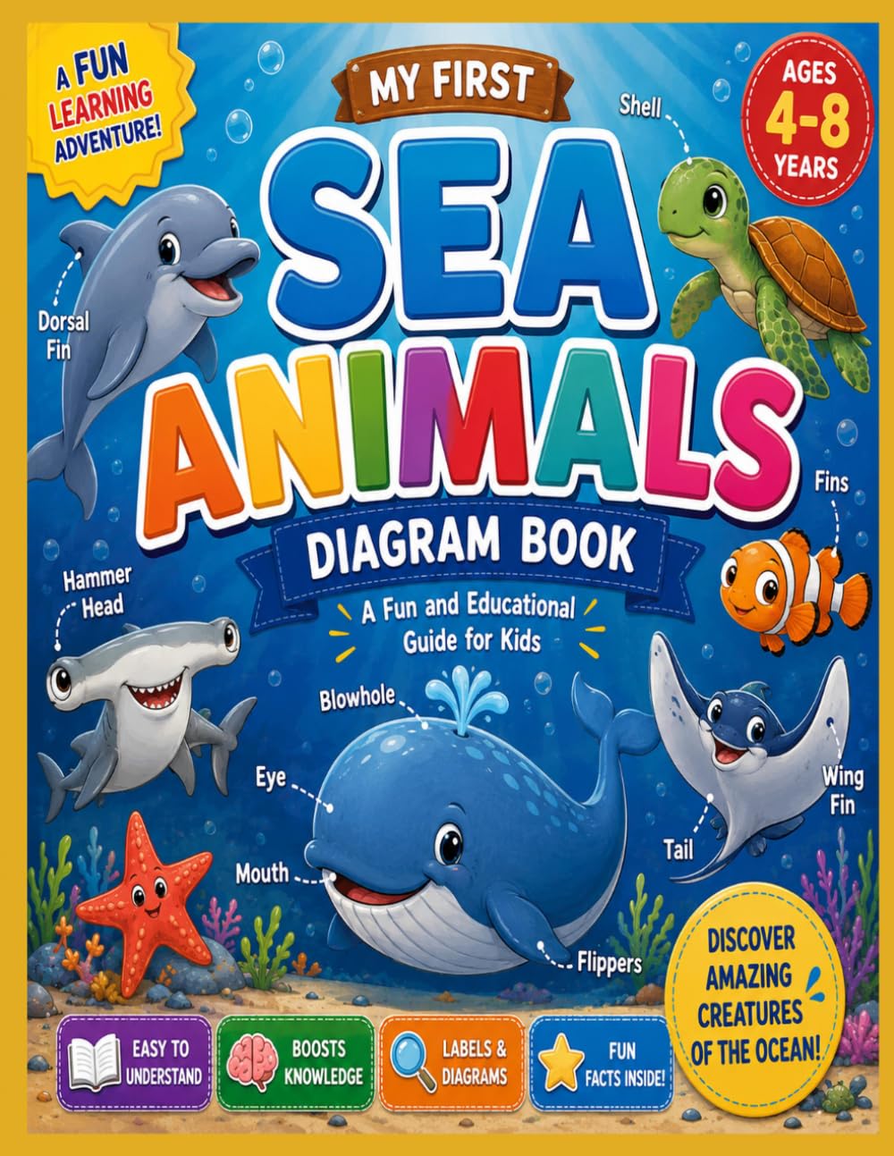 My First Sea Animals Diagram Book: 30 Cute Educational Sea Animal Diagrams with Fun Facts