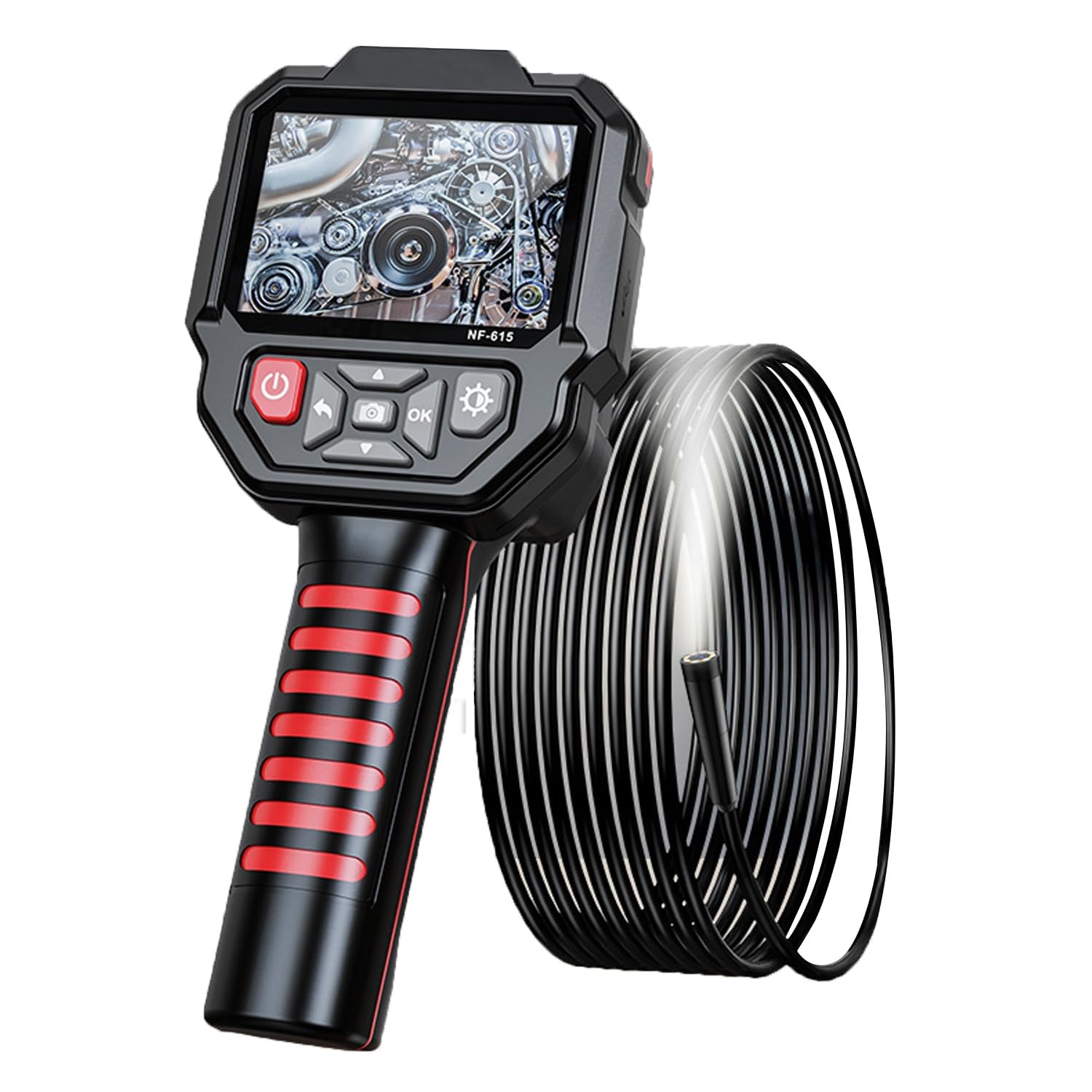 Caméra endoscopique 3,5 Pouces IPS 1080p, Endoscope Camera Semi-Rigide étanche IP67, Camera canalisation Inspection pour l'inspection des Murs, des véhicules et des Moteurs