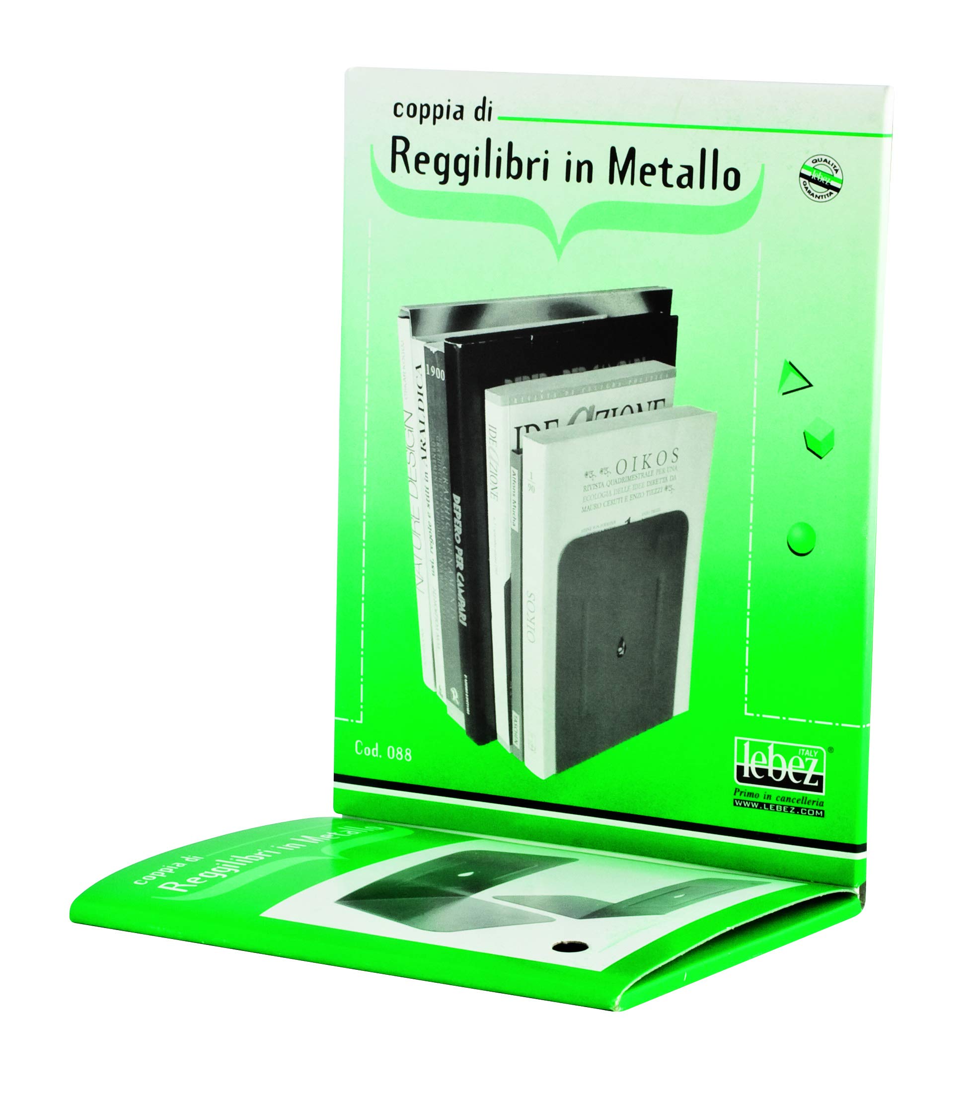 Reggilibri In Metallo Rosso - Coppia, 17.5x13.5x11 Cm, Per Libreria Ordinata - Foto 12