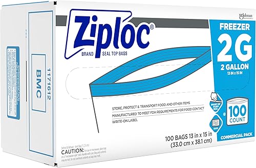 Miniatura 9 de SC Johnson Professional Bolsas para congelador para organización y almacenamiento de alimentos doble cremallera 2 galones 100 unidades