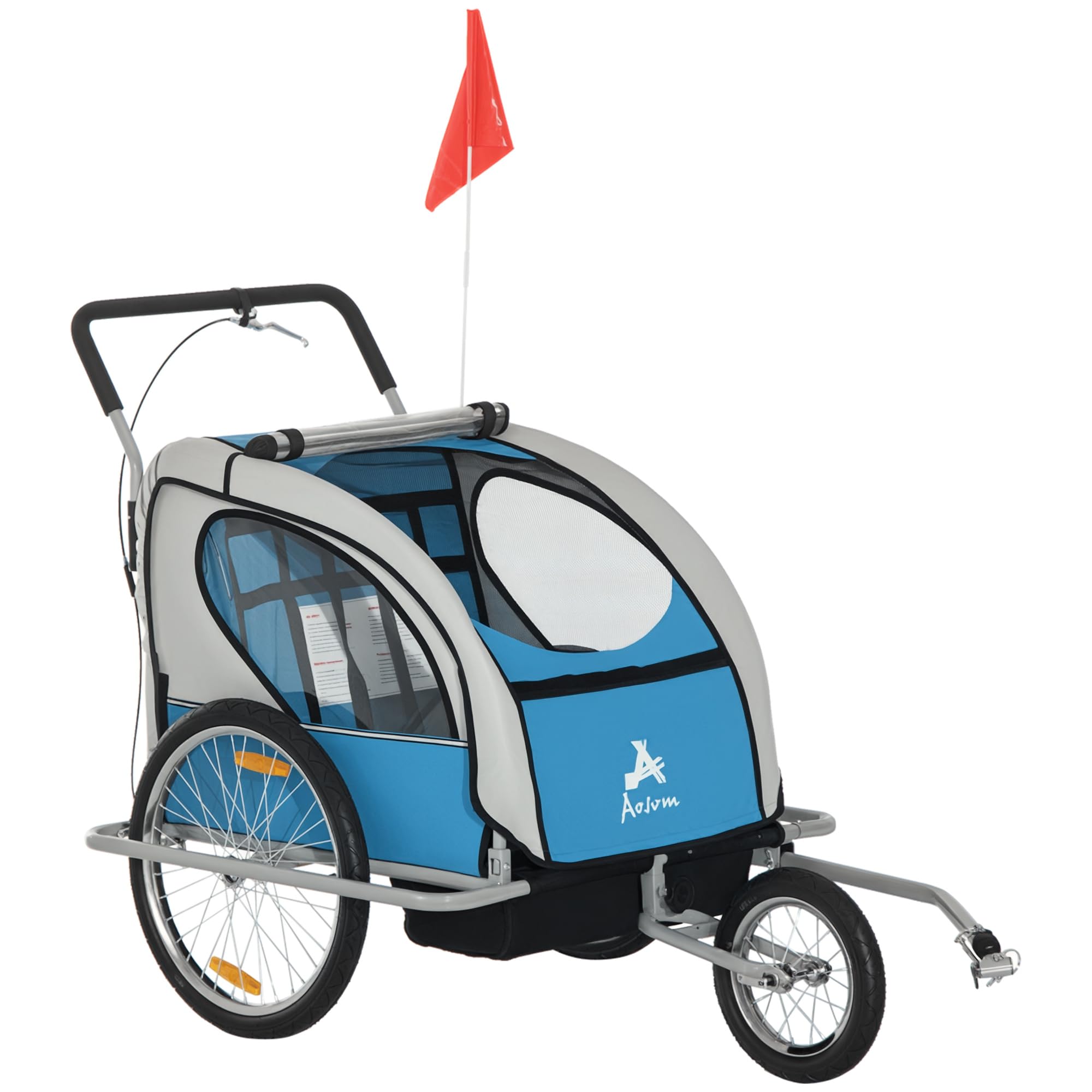 Amazon | Aosom Elite 三輪自転車トレーラー 子供用 2人の子供用自転車 