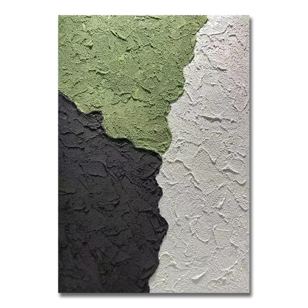 Pinturas Oleo, Moderno Abstracto Blanco Y Negro Textura Verde Bloque De Color Arte Pinturas De Arte Pinturas Al Óleo Pintadas A Mano sobre Lienzo Arte De Pared para Sala De Estar Dormitorio Oficina