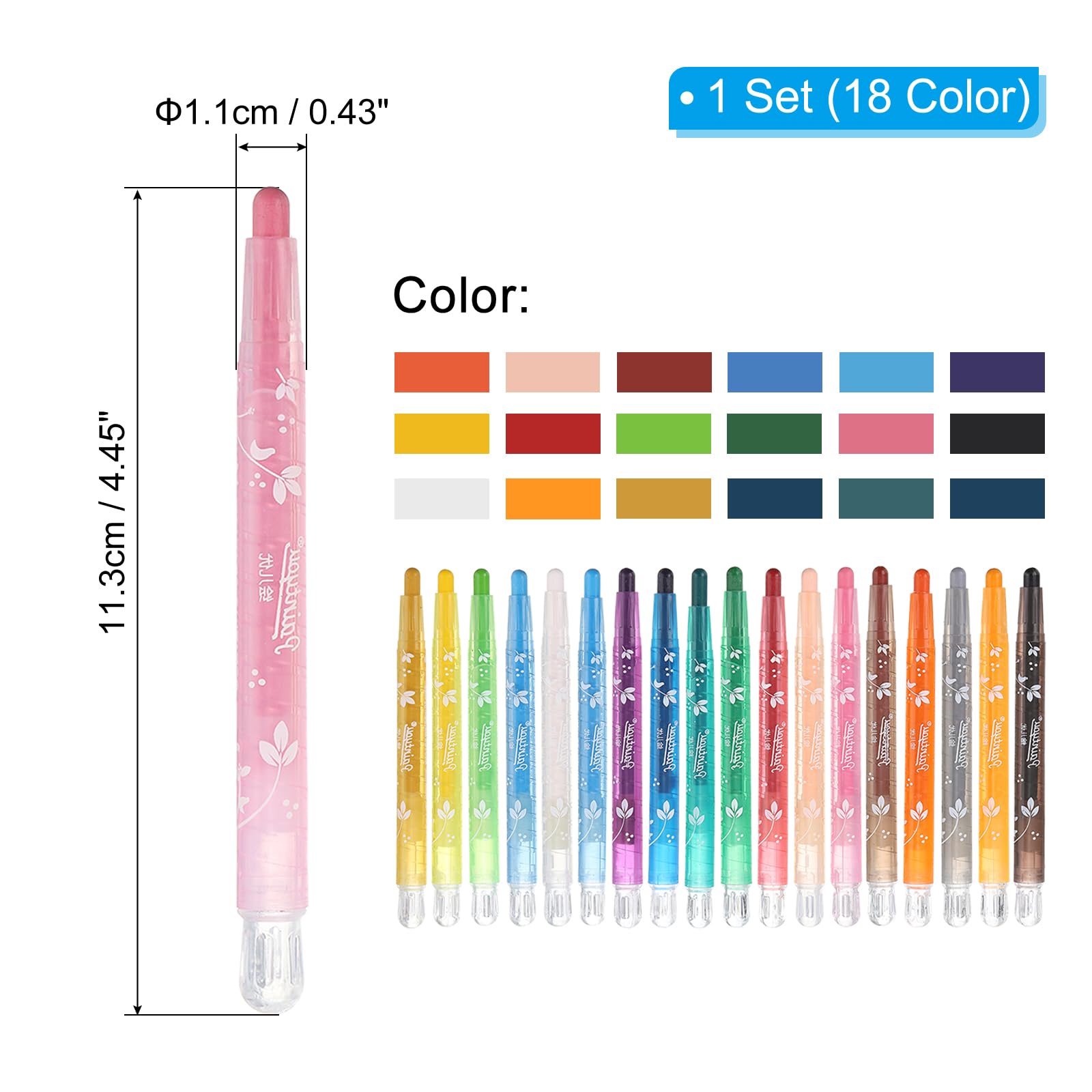 PATIKIL Oil Pastels, 24 Colors Round Soft Oil Crayons Pastels Stick 4.45