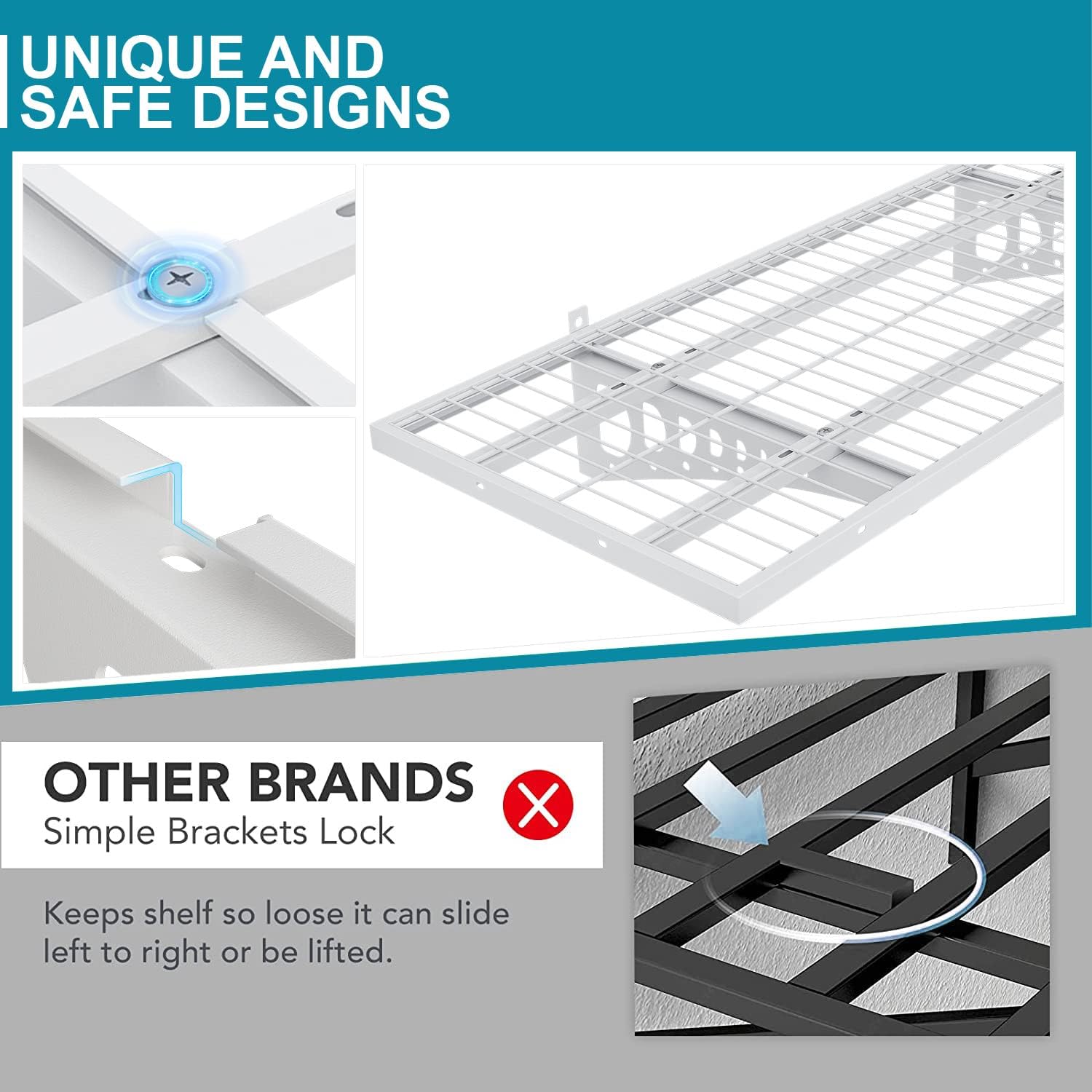 Garage Wall Shelving - 4 Pack, 1000 lb Capacity -4