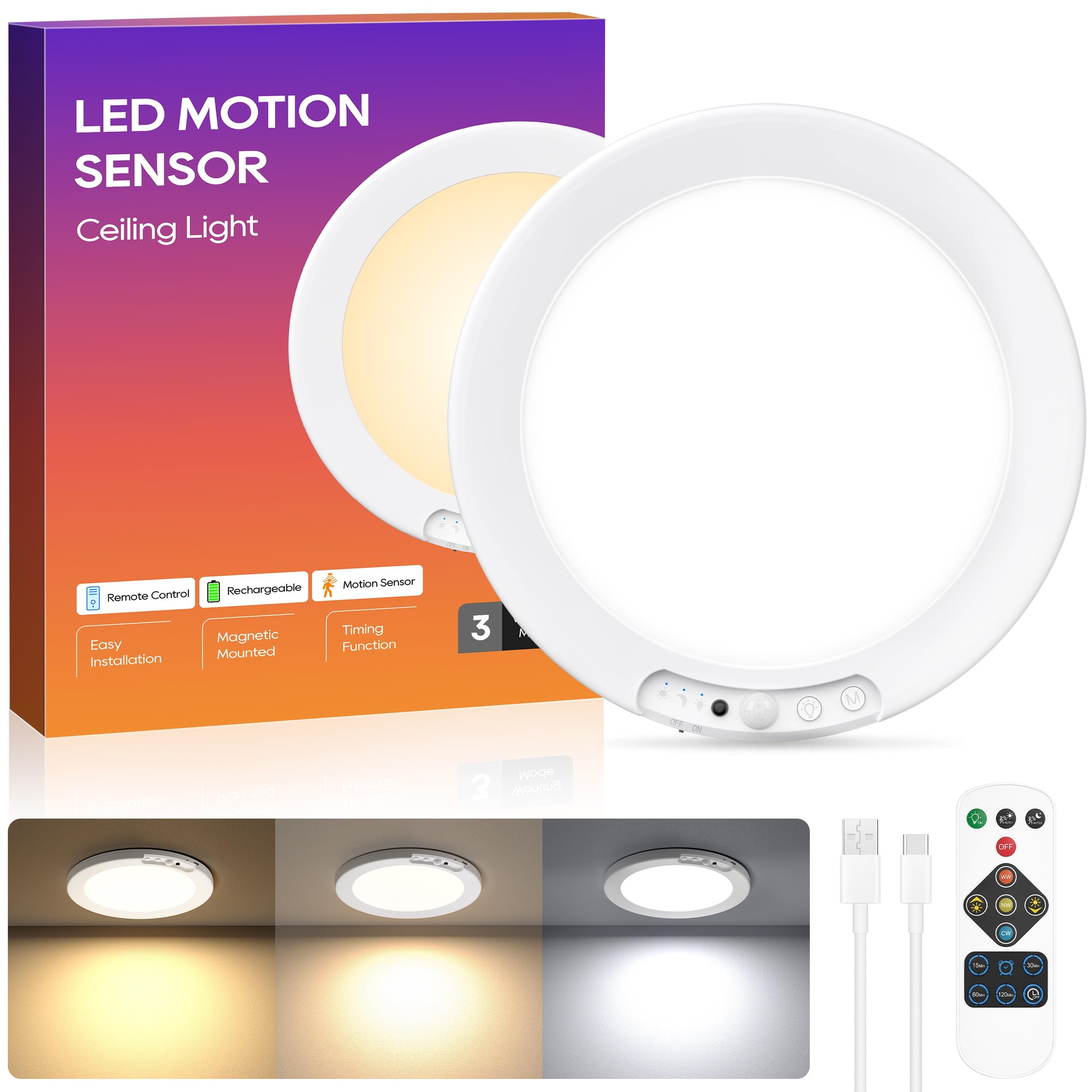 DiDiSky Rechargeable Ceiling Light 8000mAh