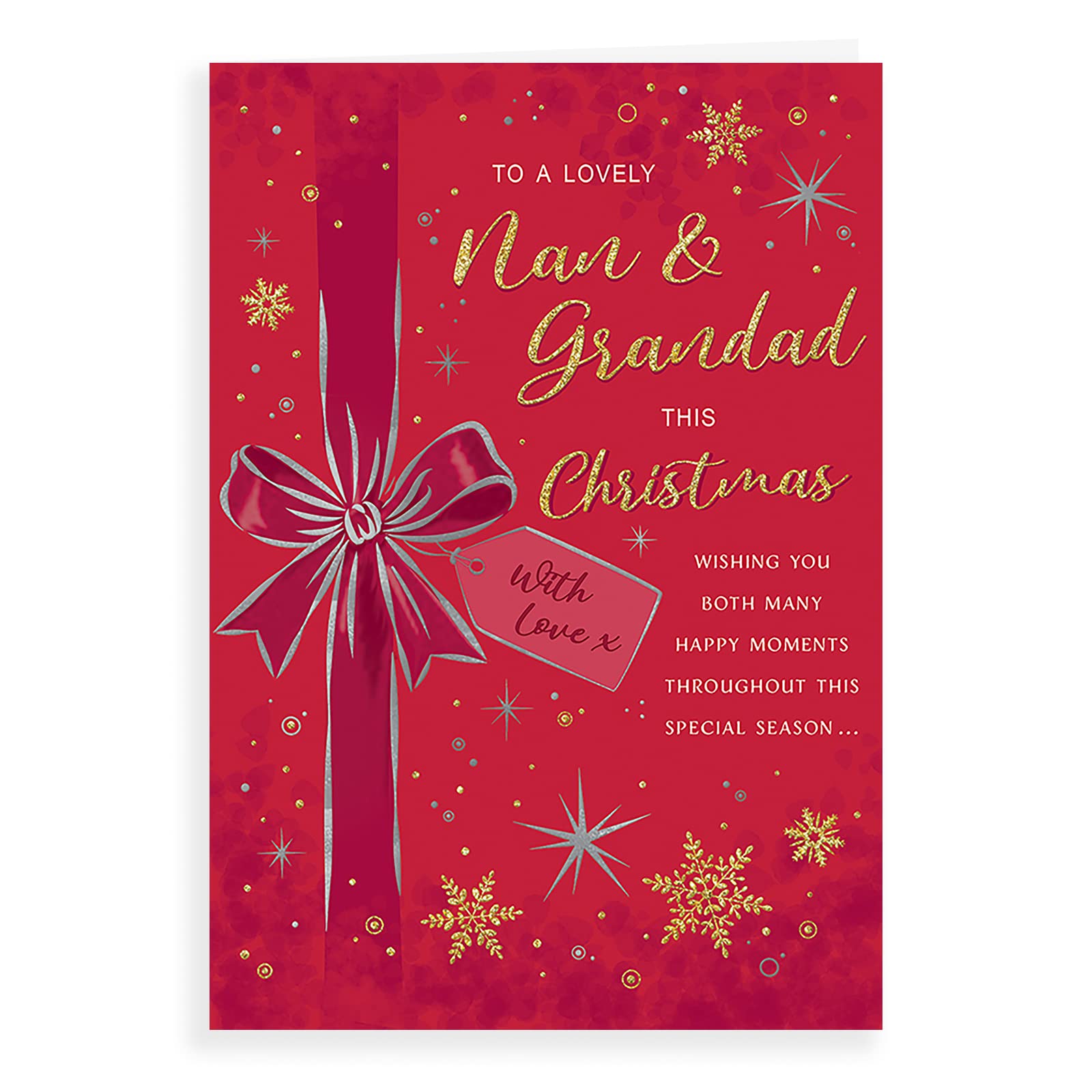 Modern Christmas Card Nan & Grandad - 9 x 6 inches - Regal Publishing, C85557