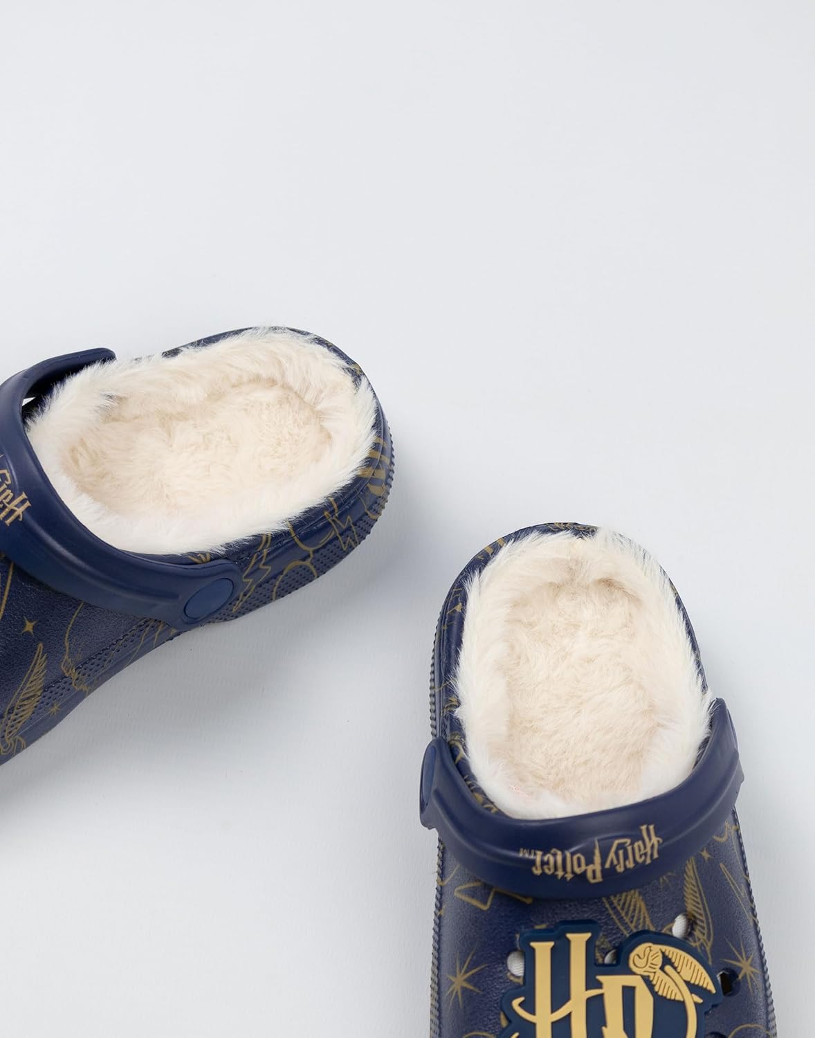 Harry Potter Girls Navy Logo Fur Lined Clogs | Soft Lining for Comfort | Casual Wear for School & Play | Movie Themed Footwear