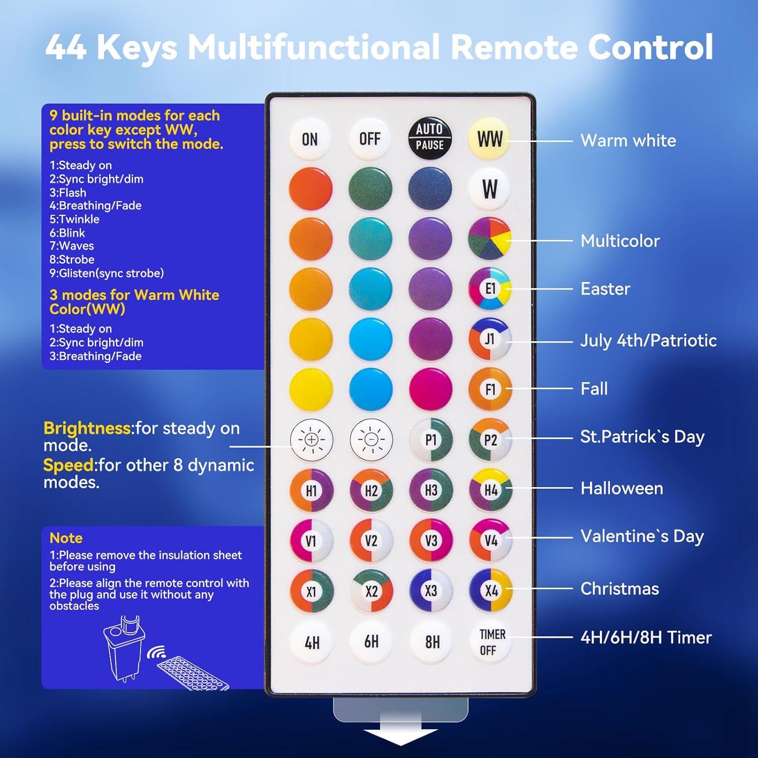 LitHome 38FT Color Changing Icicle Lights for Outside, 35 Colors Christmas Icicle Lights Outdoor with Remote Plug in, RGB Icicle Christmas Light Indoor Connectable for Holiday Roof Home Decor